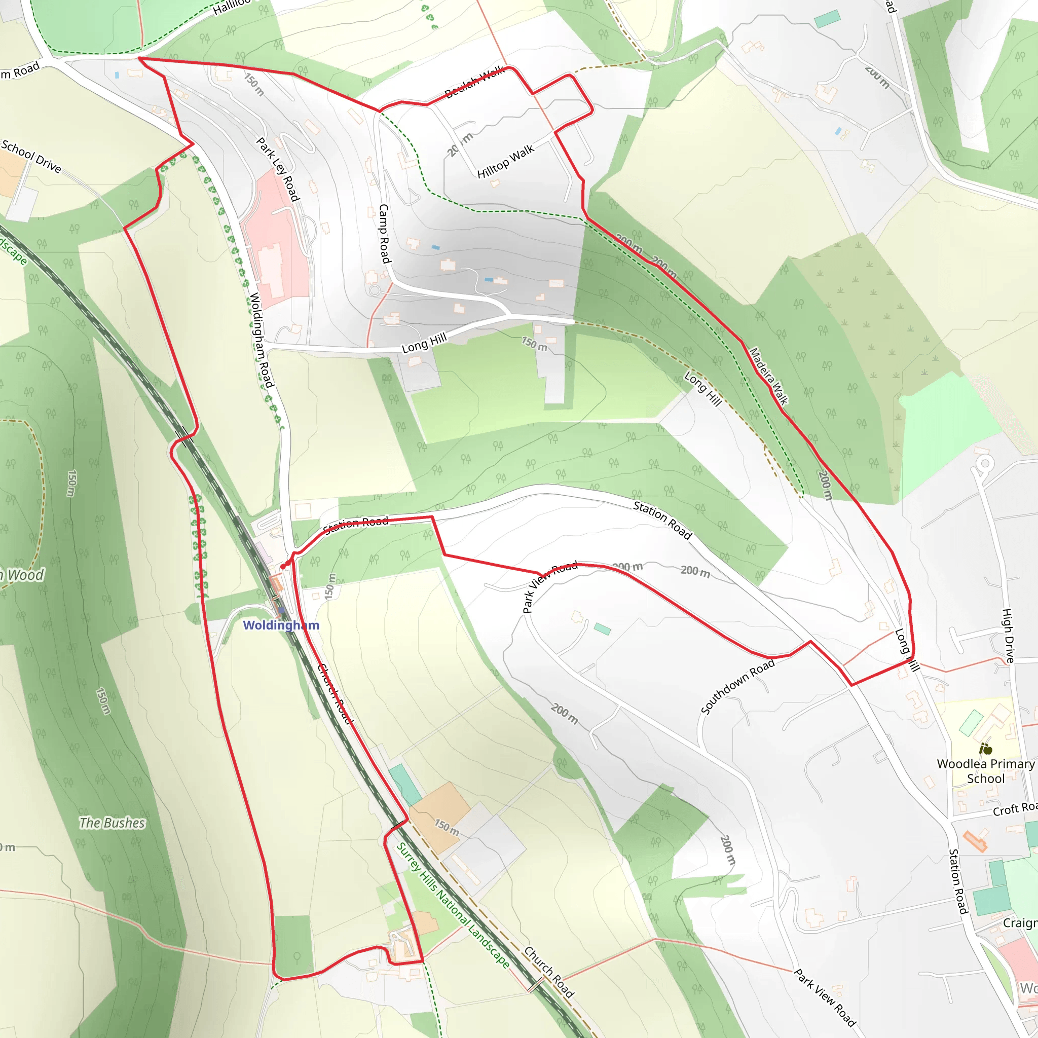 Woldingham Loop mobile static map
