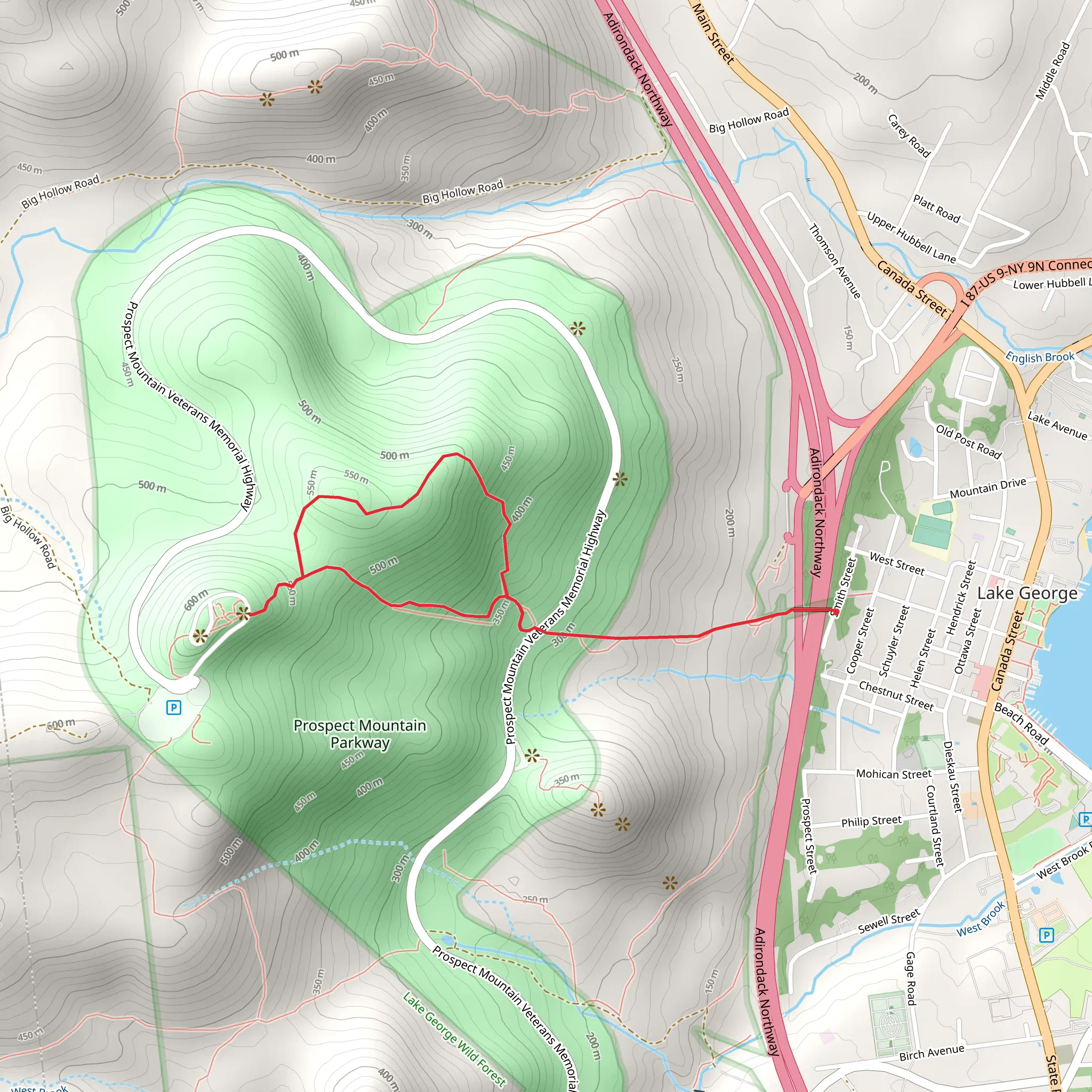Prospect Mountain from Smith Street mobile static map
