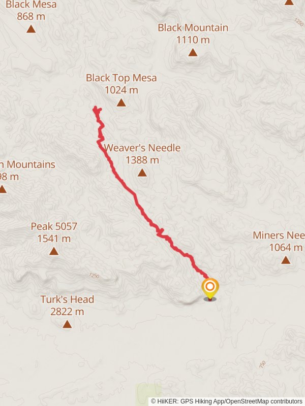 Peralta Canyon Trail mobile static map