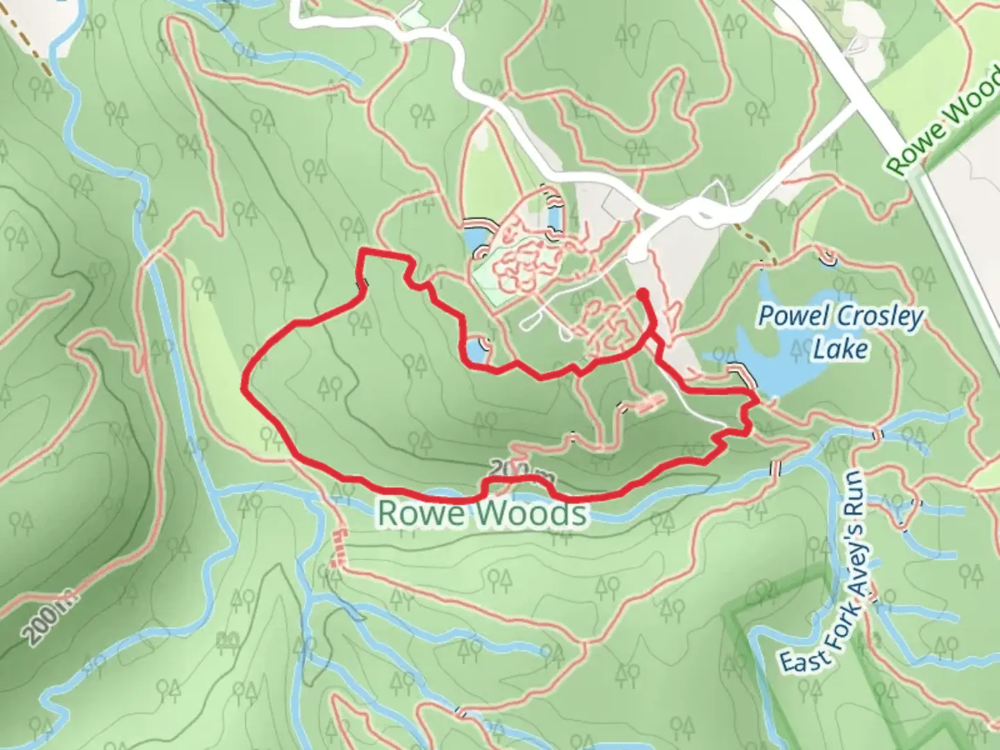 An image depicting the trail Geology Trail, Wildflower Trail and Upland Loop Trail and its surrounding area.