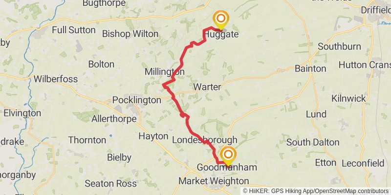 Middleton in Teesdale to Harwich Walk stage 16 Map
