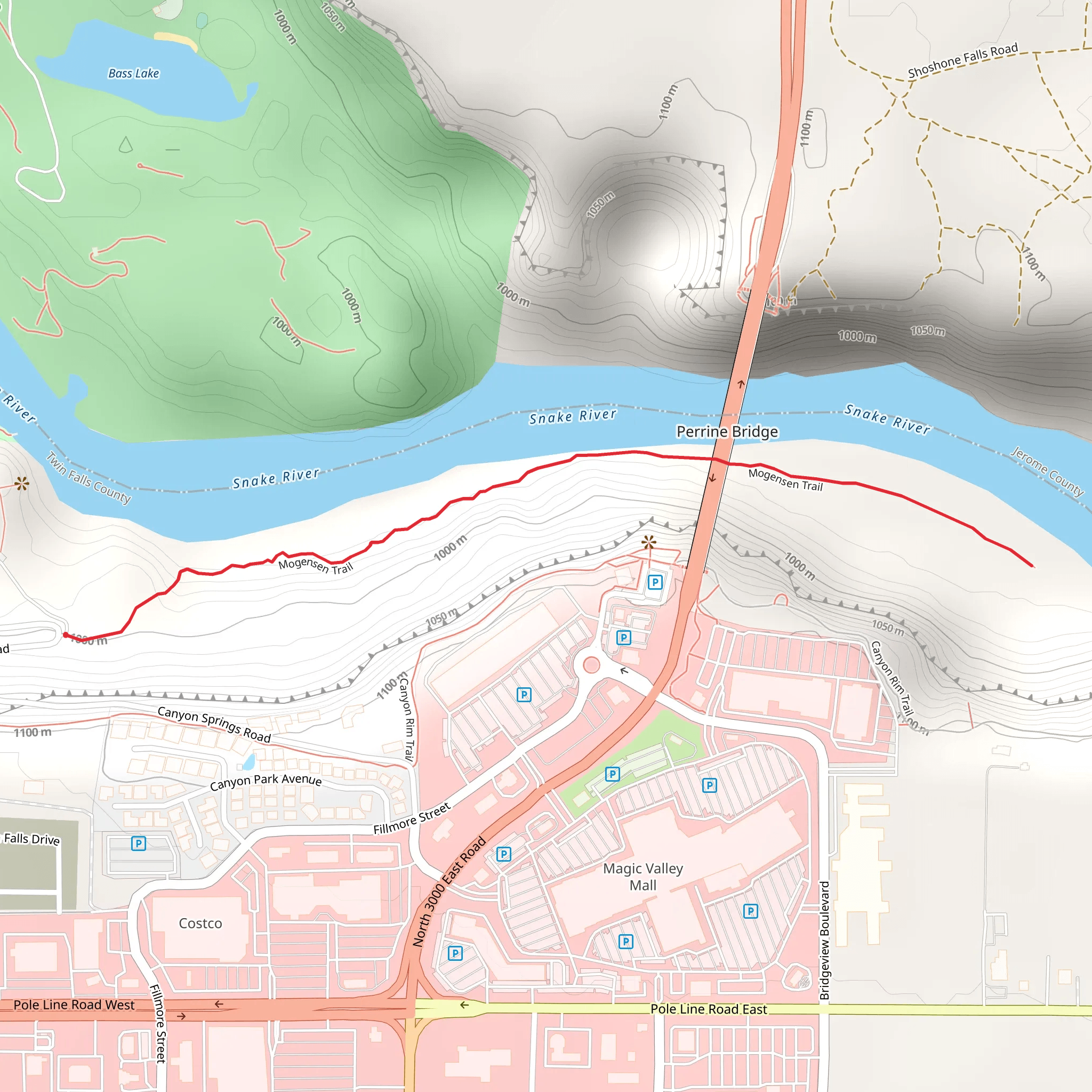 Mogensen Trail Out and Back mobile static map