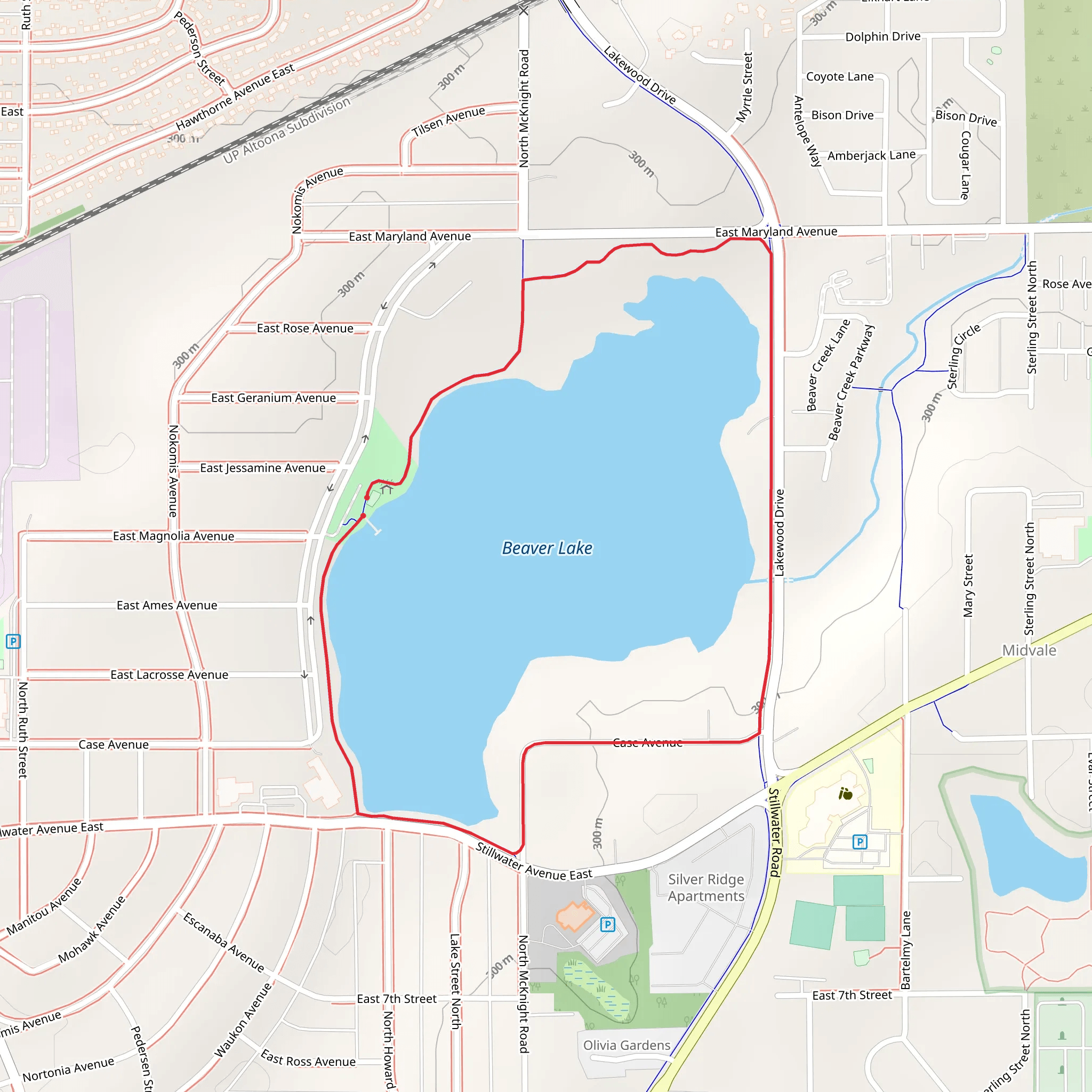 Beaver Lake Loop mobile static map