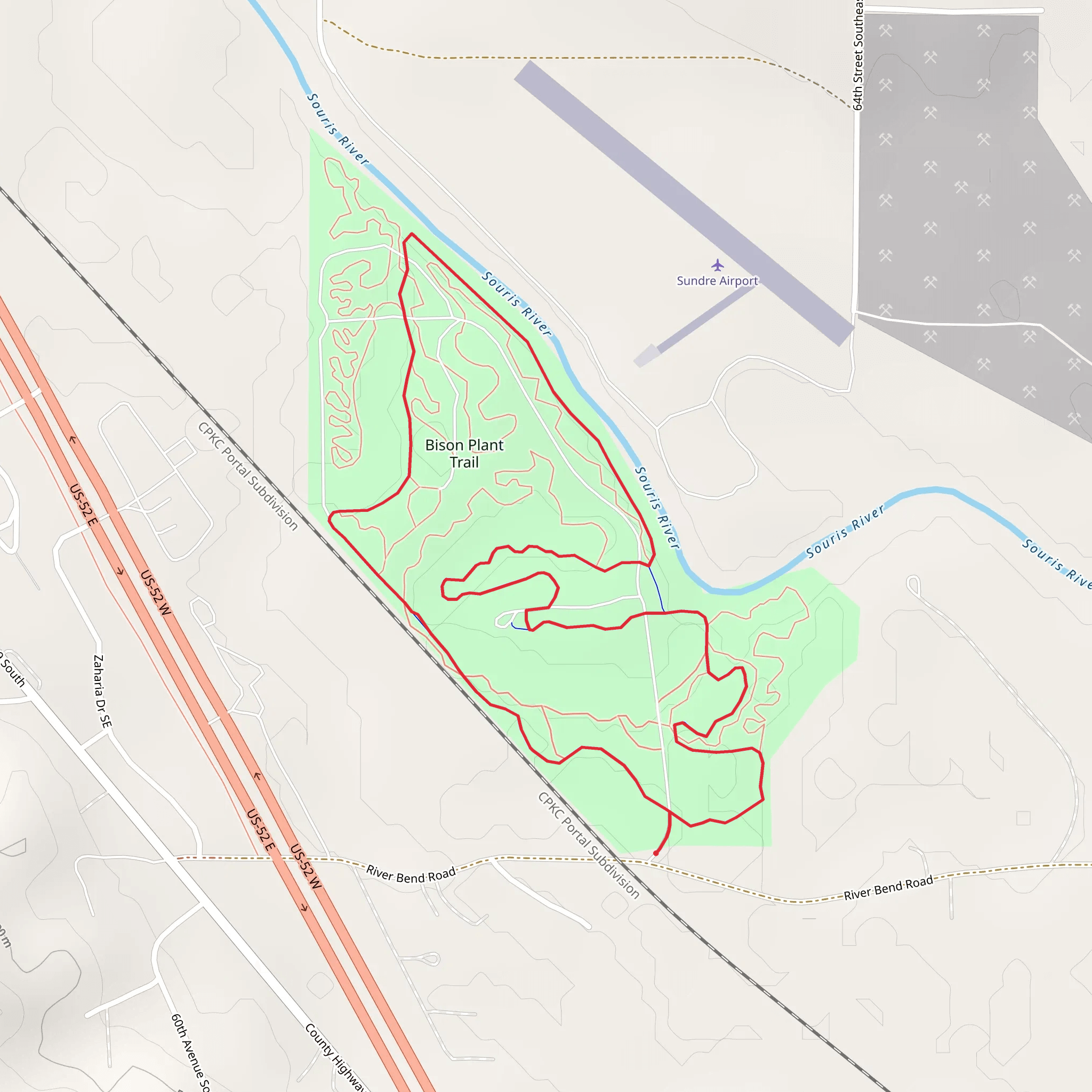 Bison Plant Loop Trail mobile static map