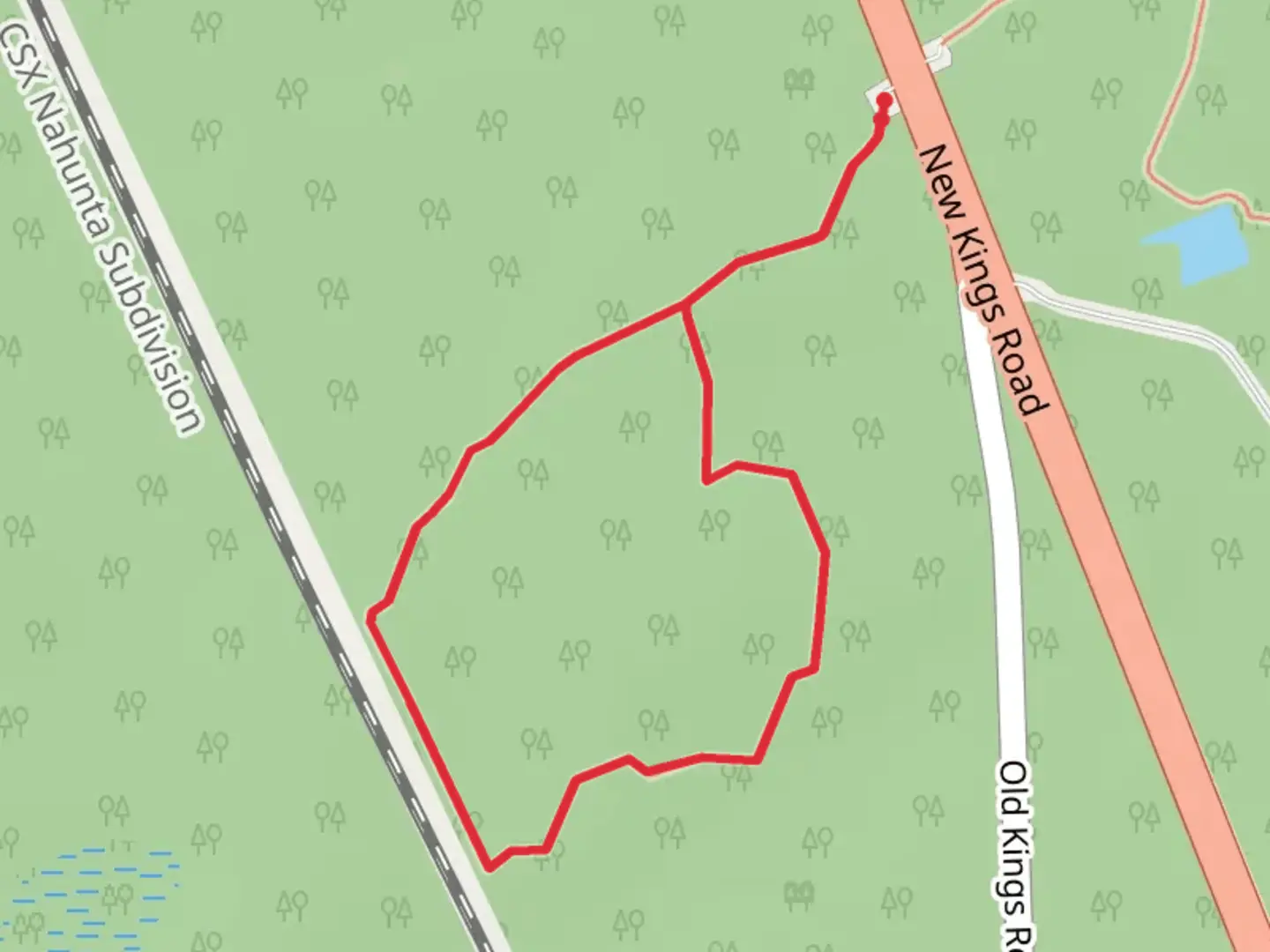 An image depicting the trail Thomas Creek Conservation Area Loop Trail and its surrounding area.