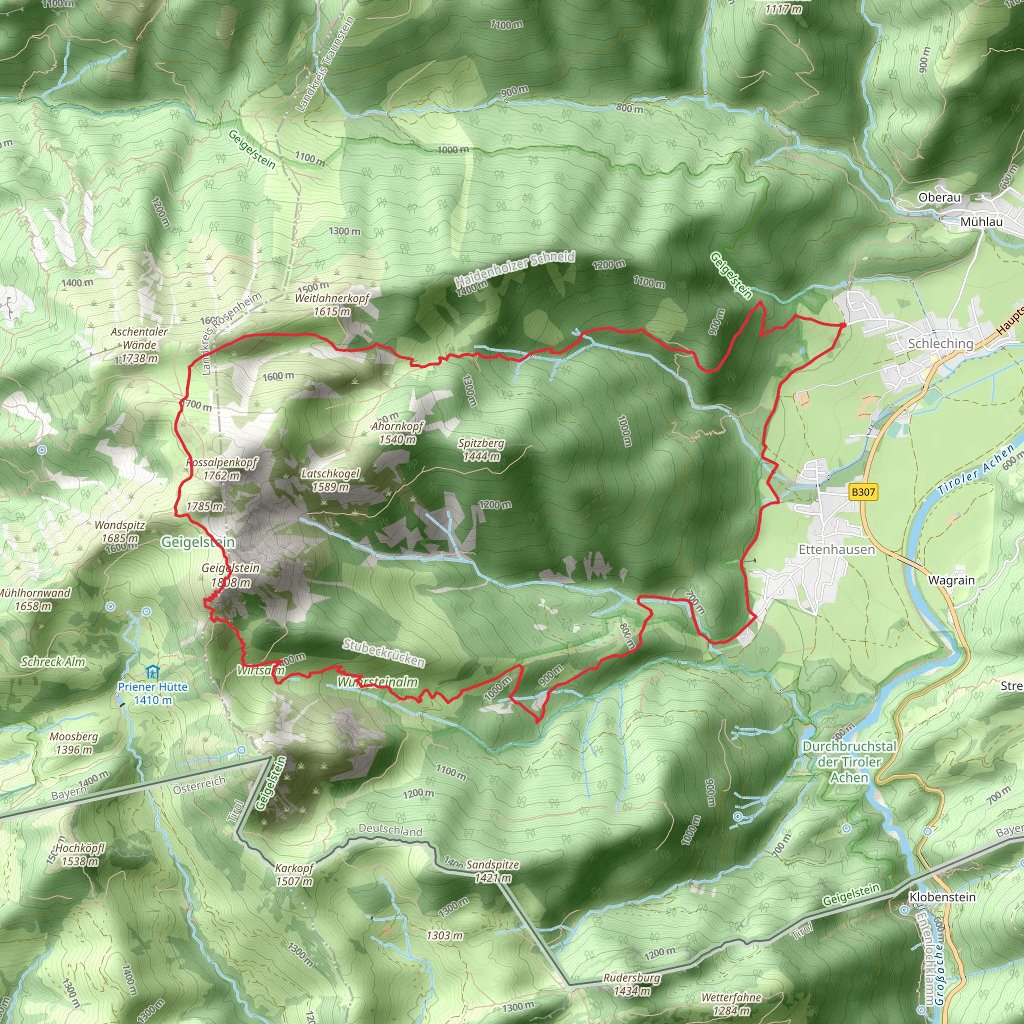 Geigelstein Loop mobile static map
