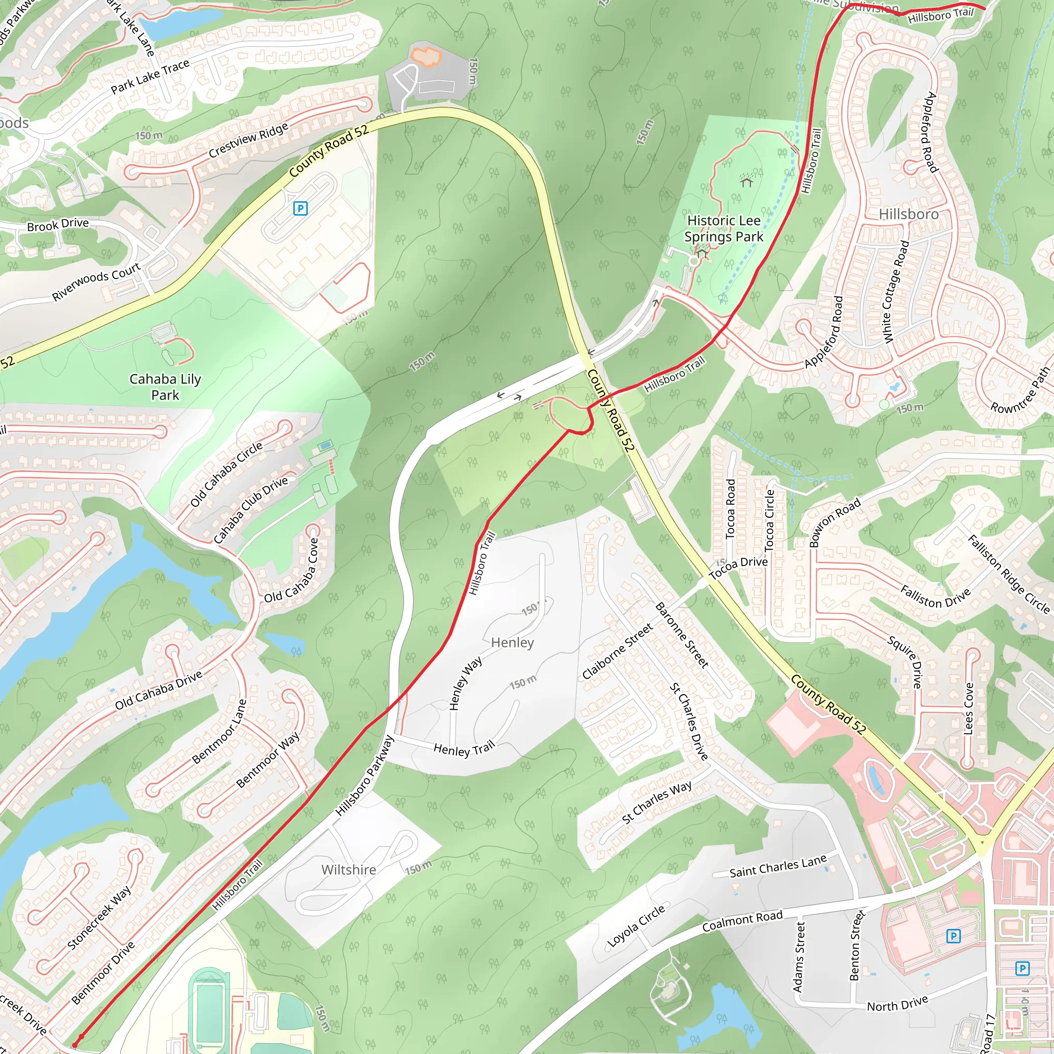Hillsboro Trail Out and Back mobile static map