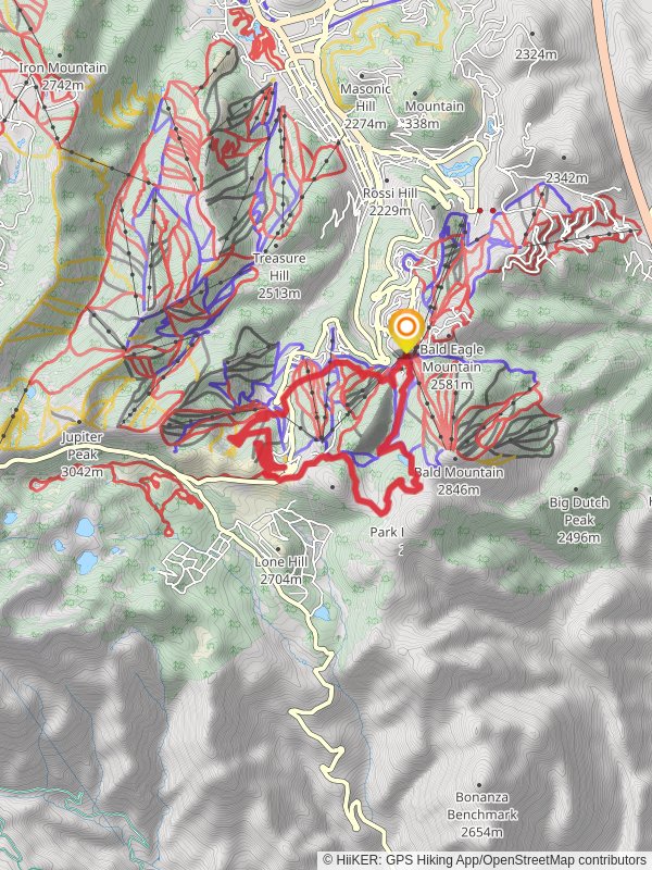 Ontario Hike, Corvair and Mid Mountain Loop Trail mobile static map