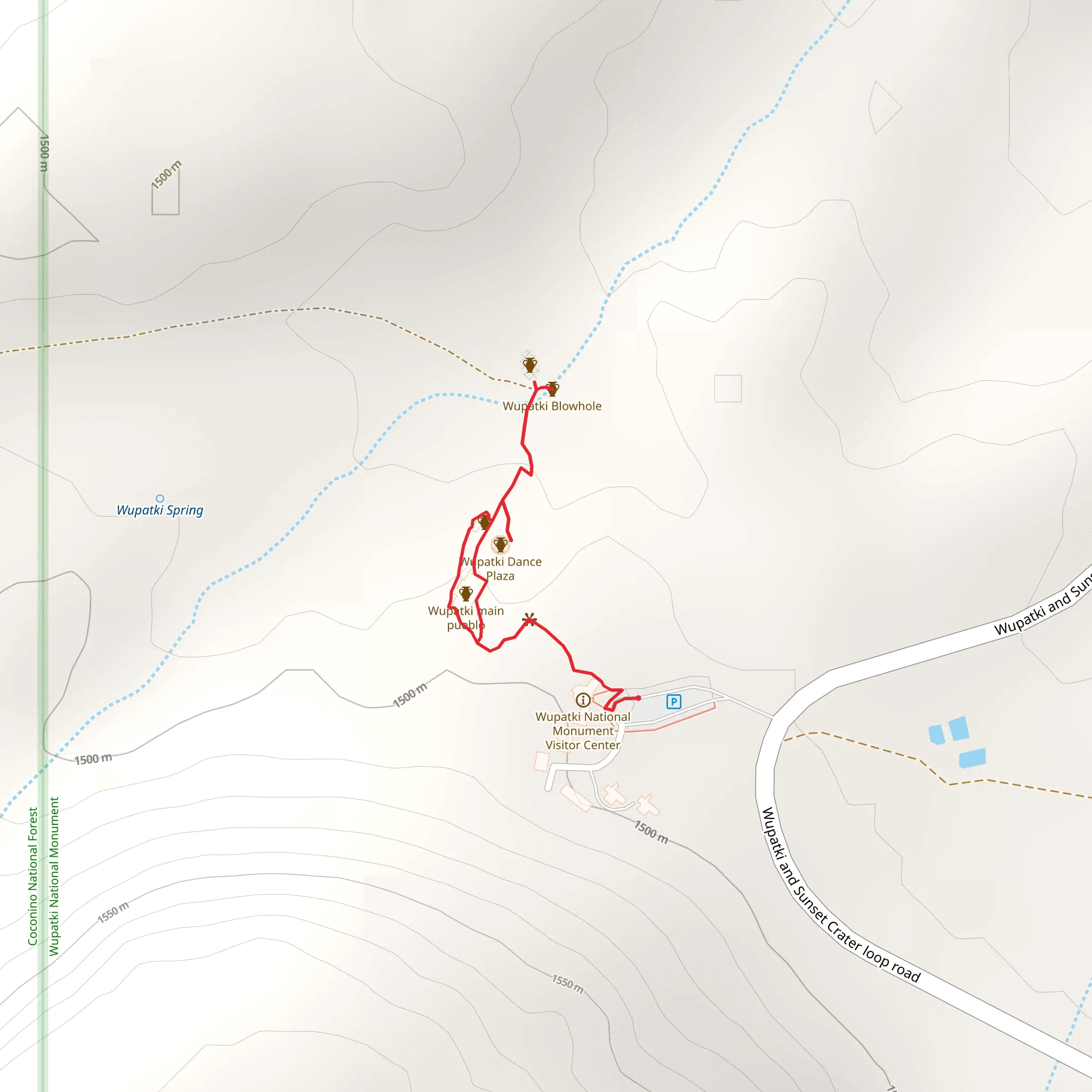 Wupatki Pueblo Trail mobile static map