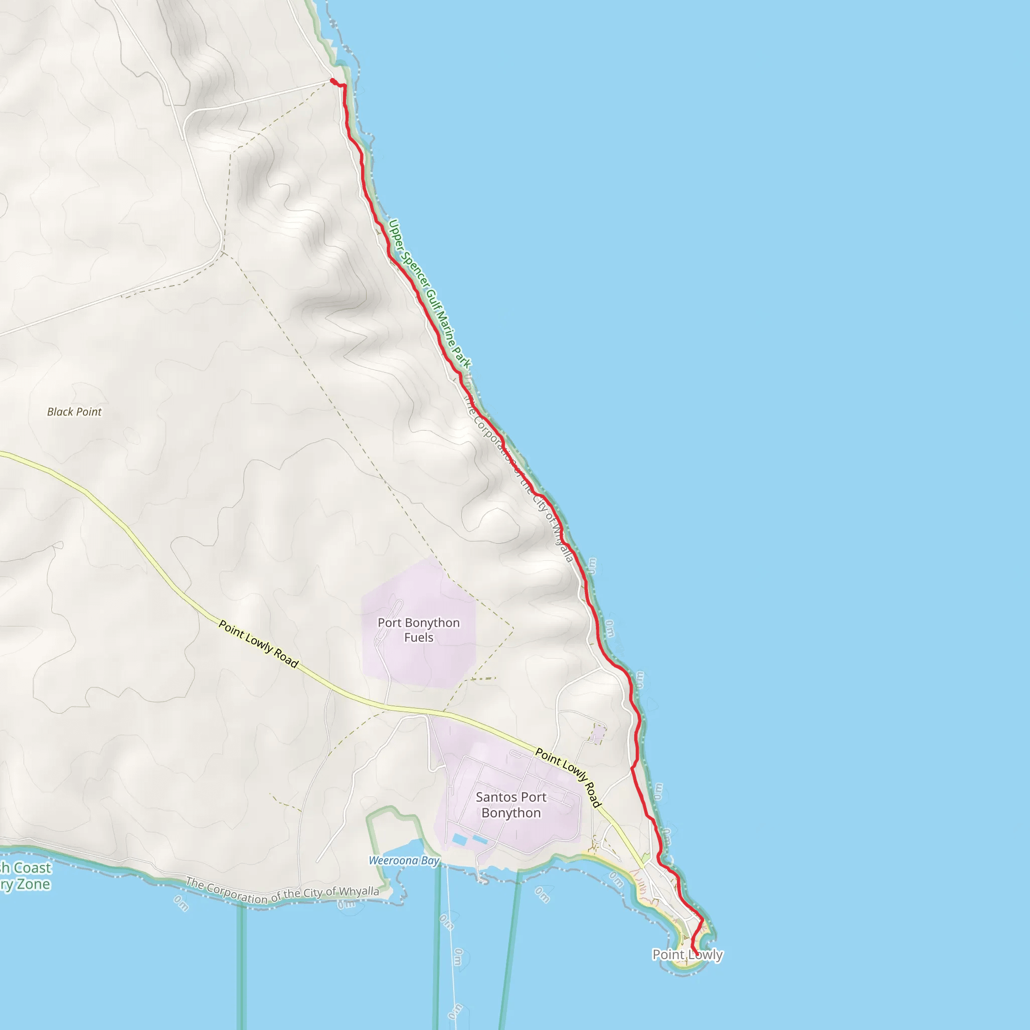 Fitzgerald Bay - Point Lowly Trail mobile static map