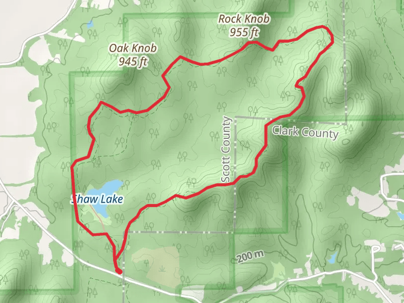 Oak, Pine and Rock Knob and Shaw Lake Loop