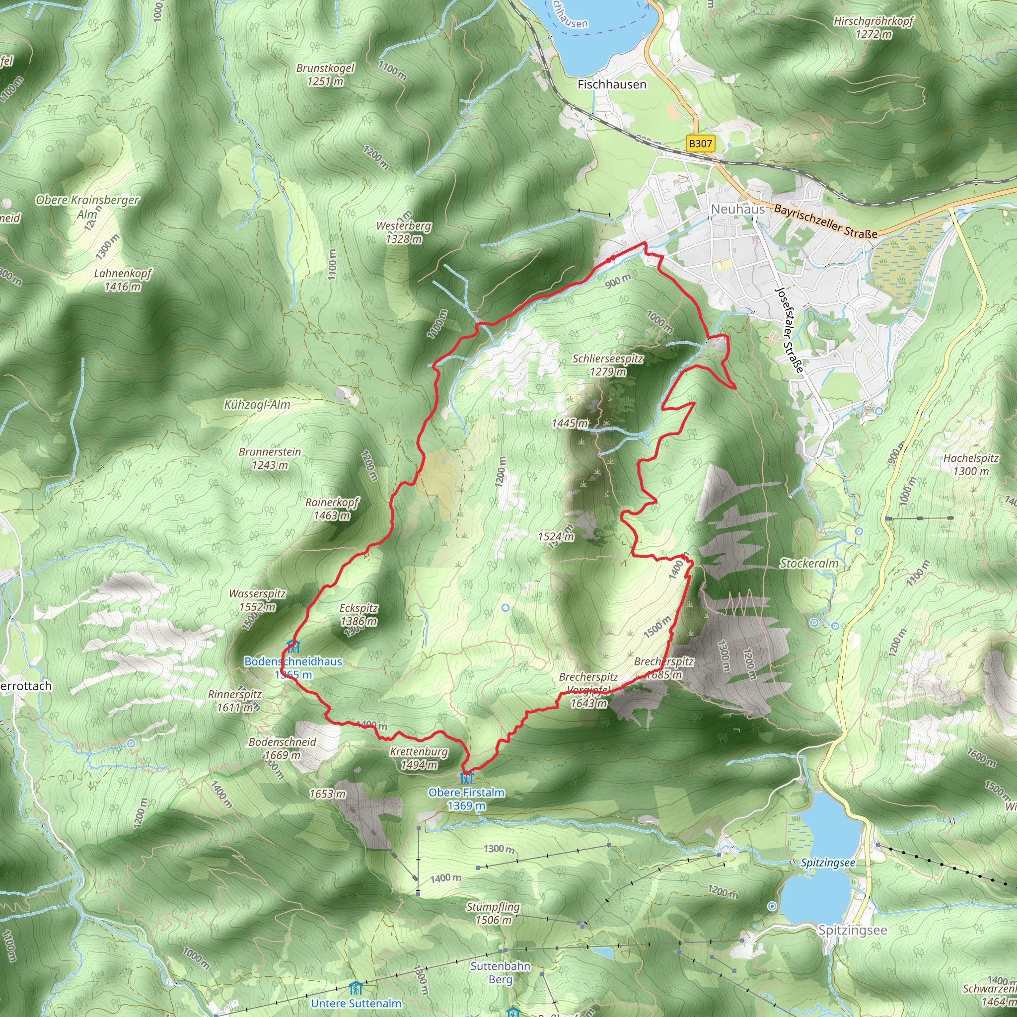 Atanas Skatov and Brecherspitz Loop mobile static map