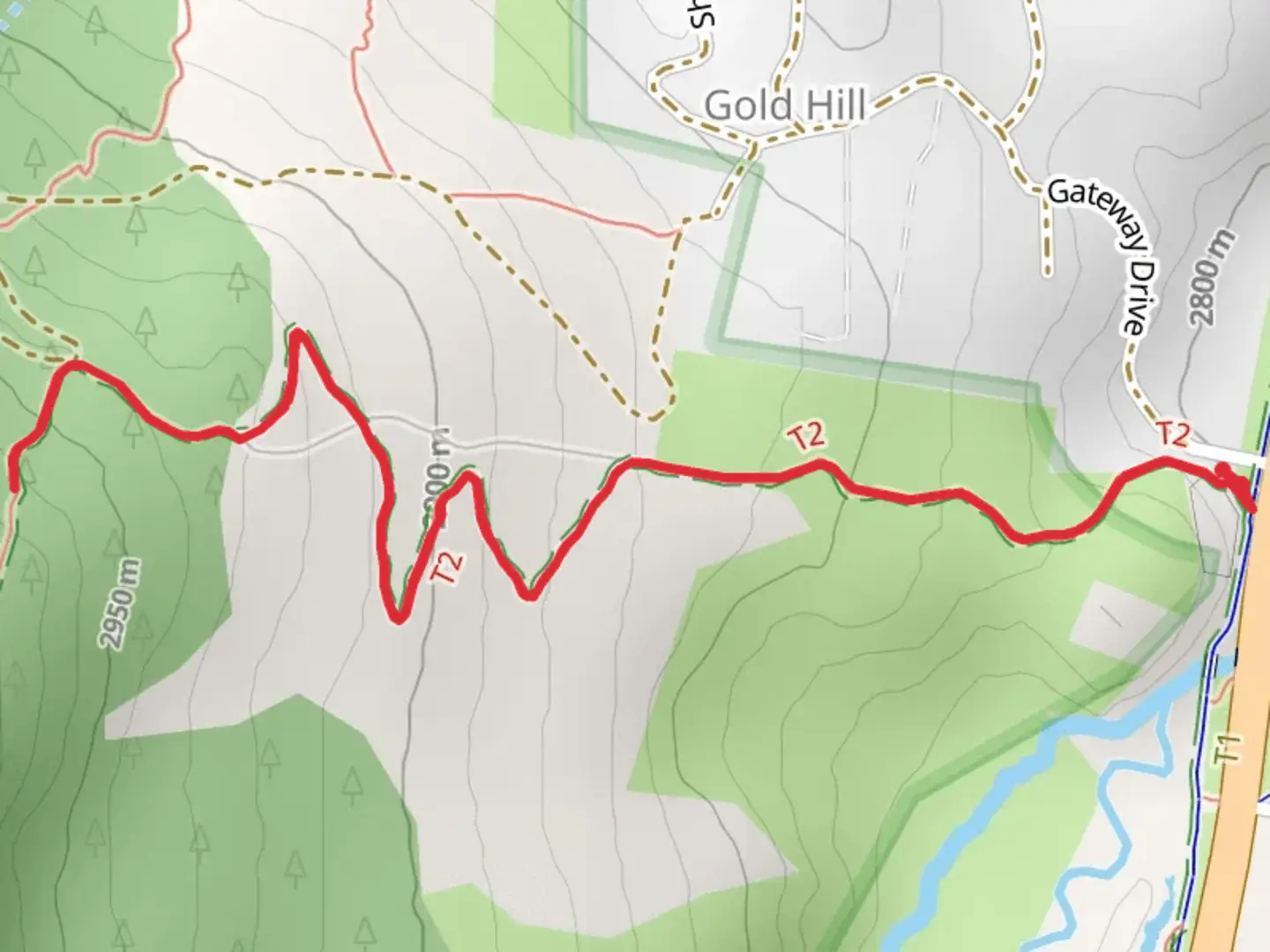 An image depicting the trail Colorado section from Sherwood Trail Road and its surrounding area.