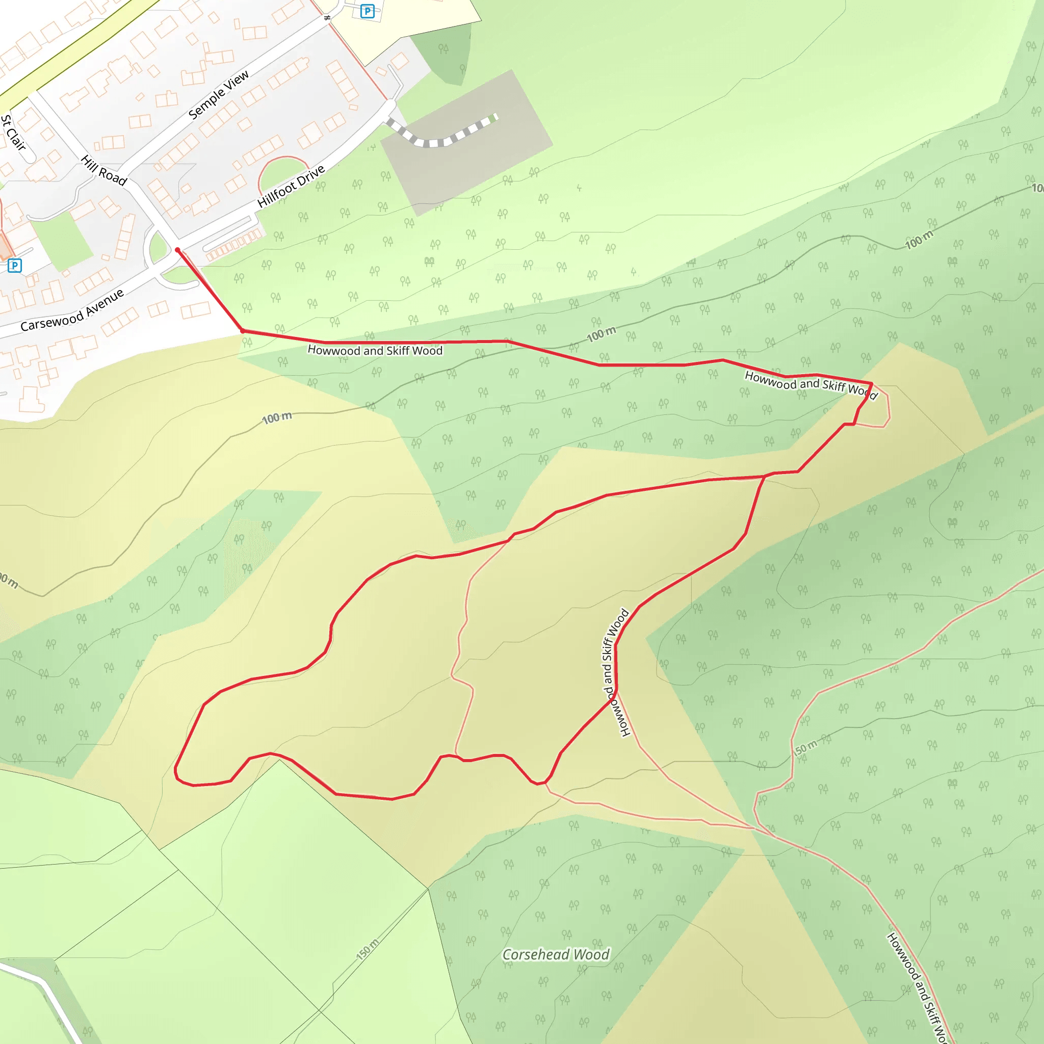 Howwood Woodland Loop Trail mobile static map