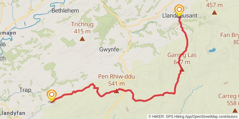 Beacons Way stage 9 Map