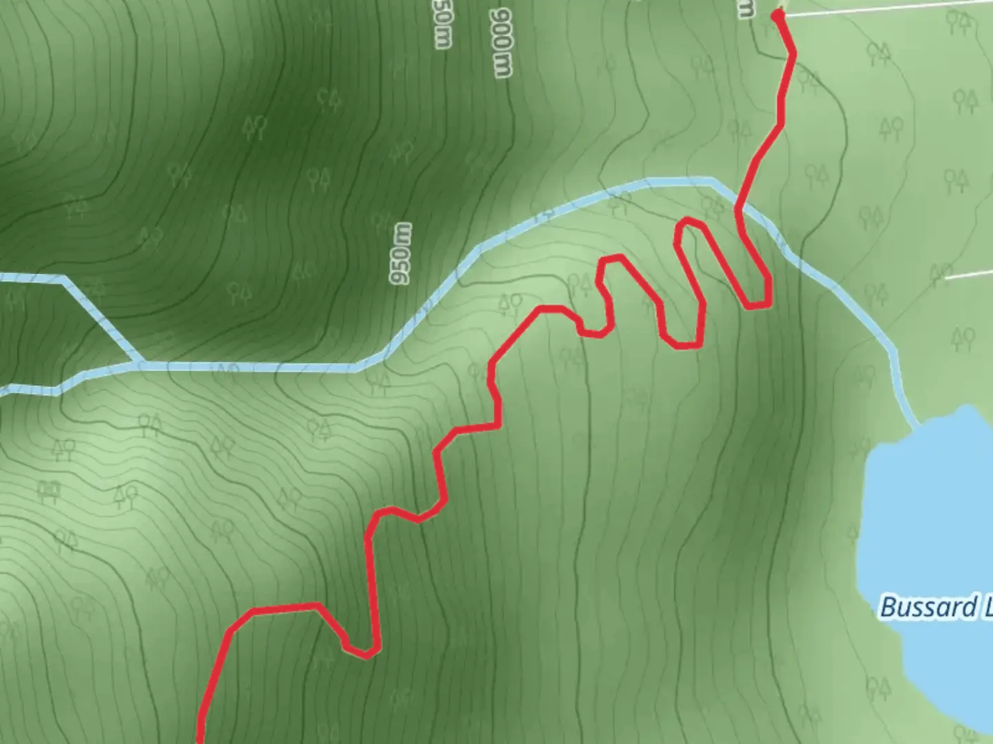 An image depicting the trail Pacific Northwest Trail - Short from Bussard Lake and its surrounding area.