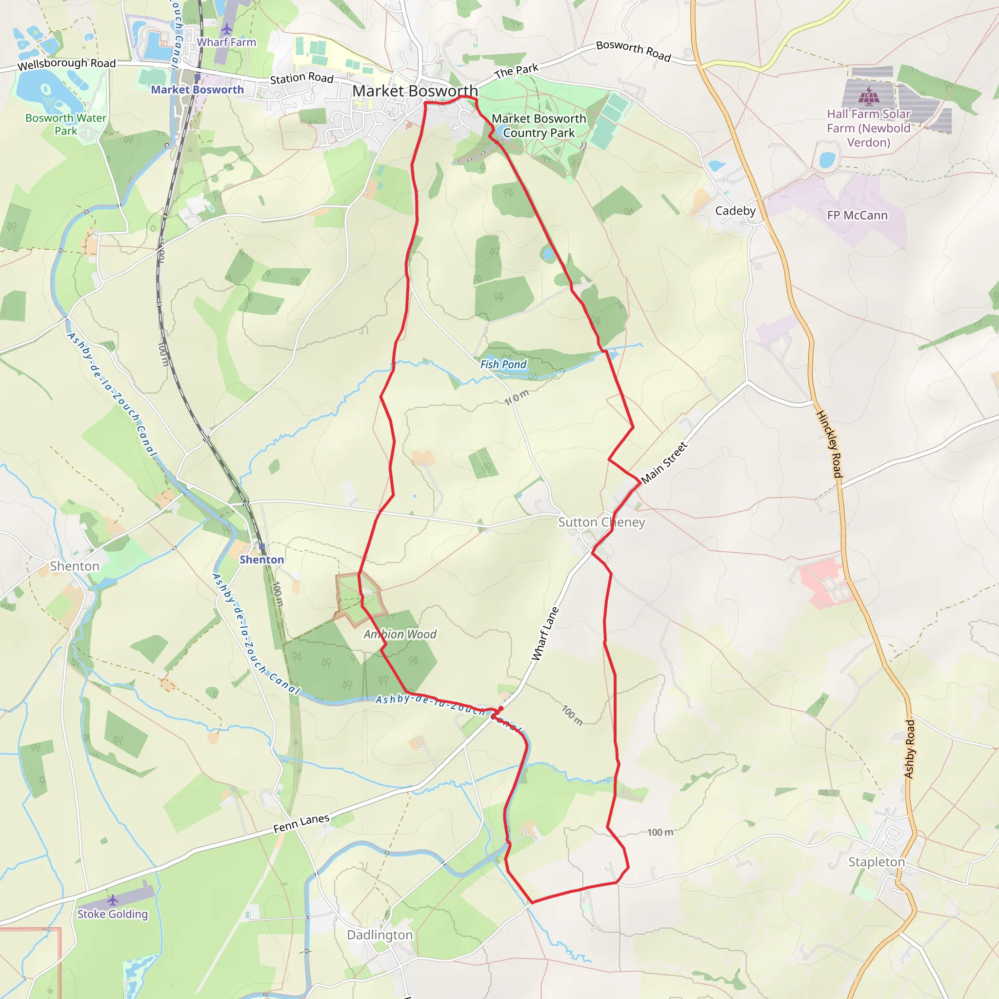 Sutton Cheney and Market Bosworth mobile static map