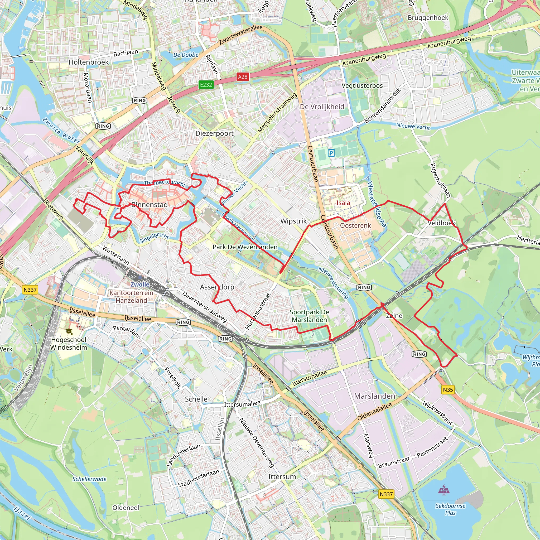 Zalne, Veldhoek and Ter Pelkwijk Park Loop mobile static map