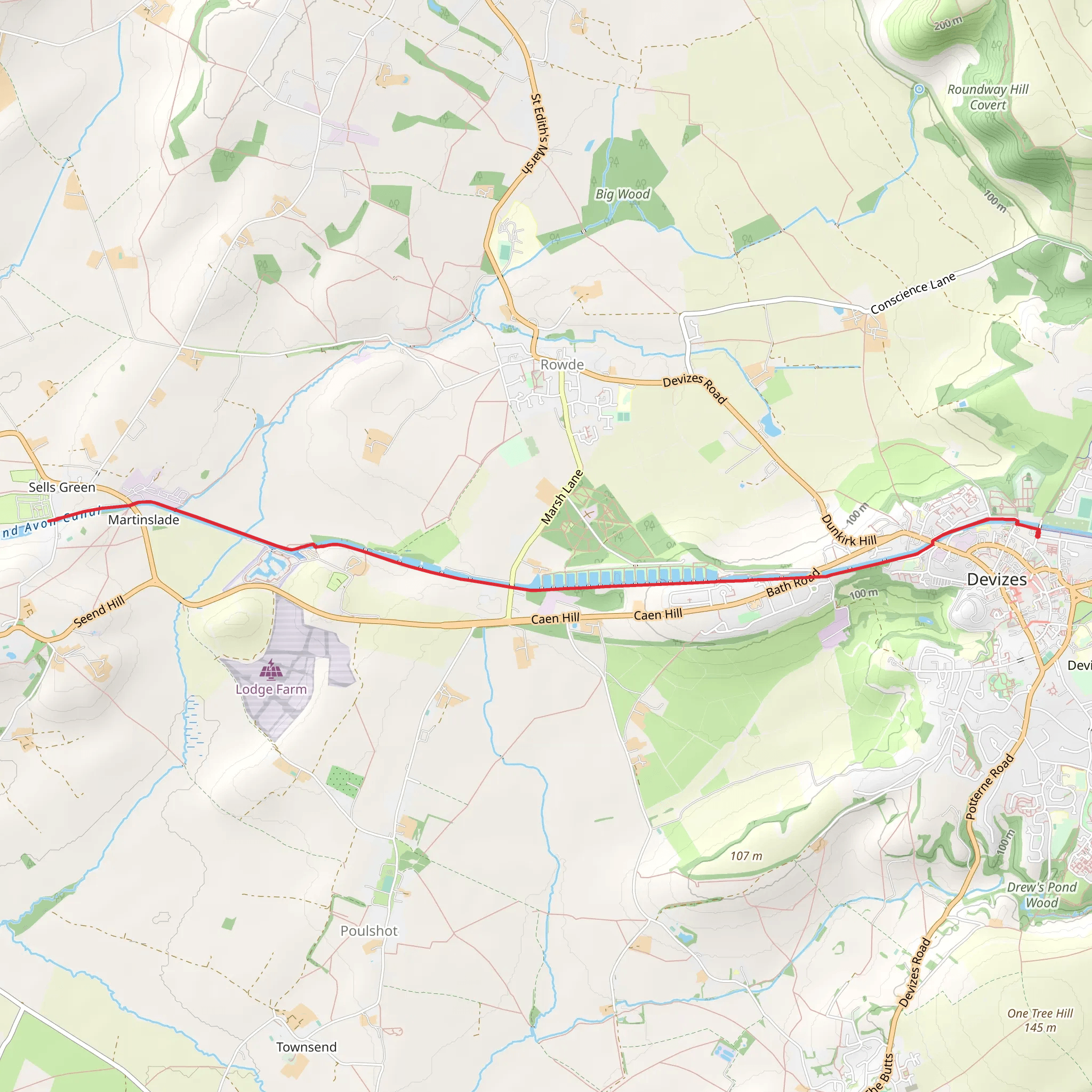 Kennet and Avon Canal from Devizes mobile static map