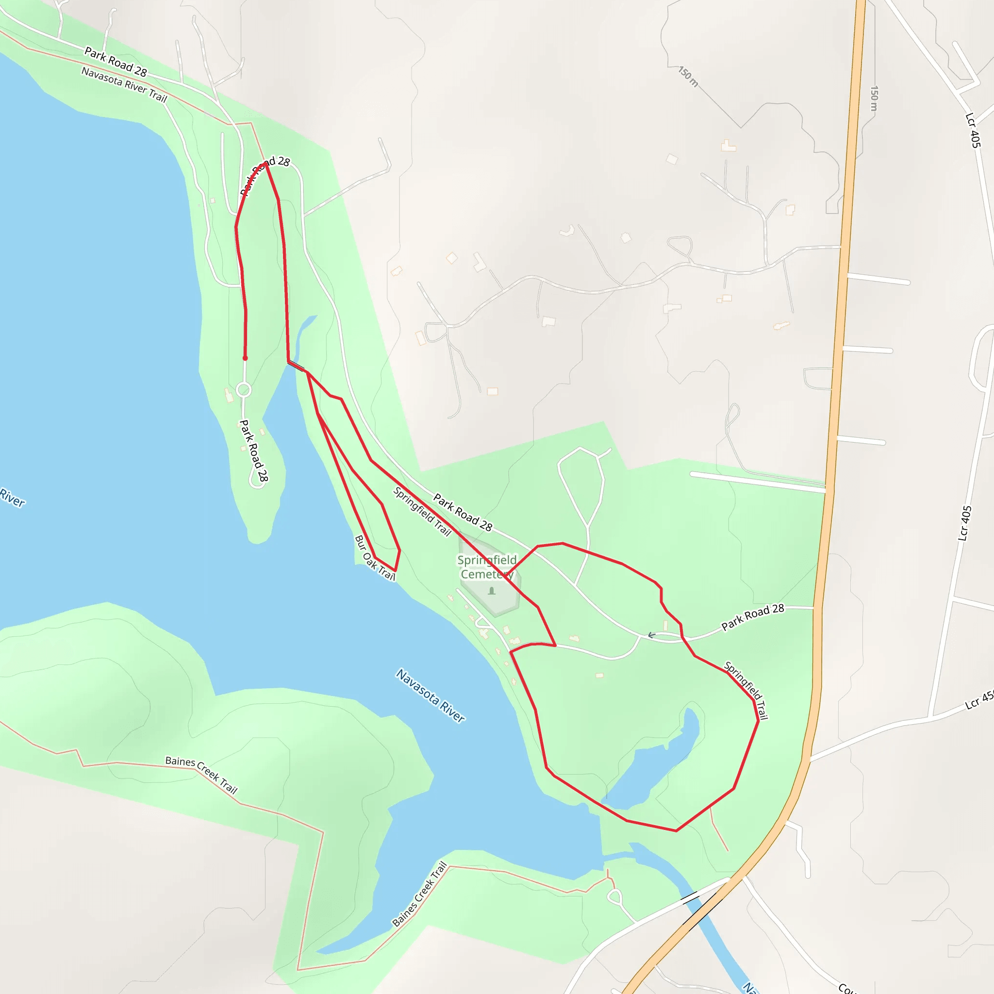 Navasota River - Bur Oak - Springfield Loop Trail mobile static map