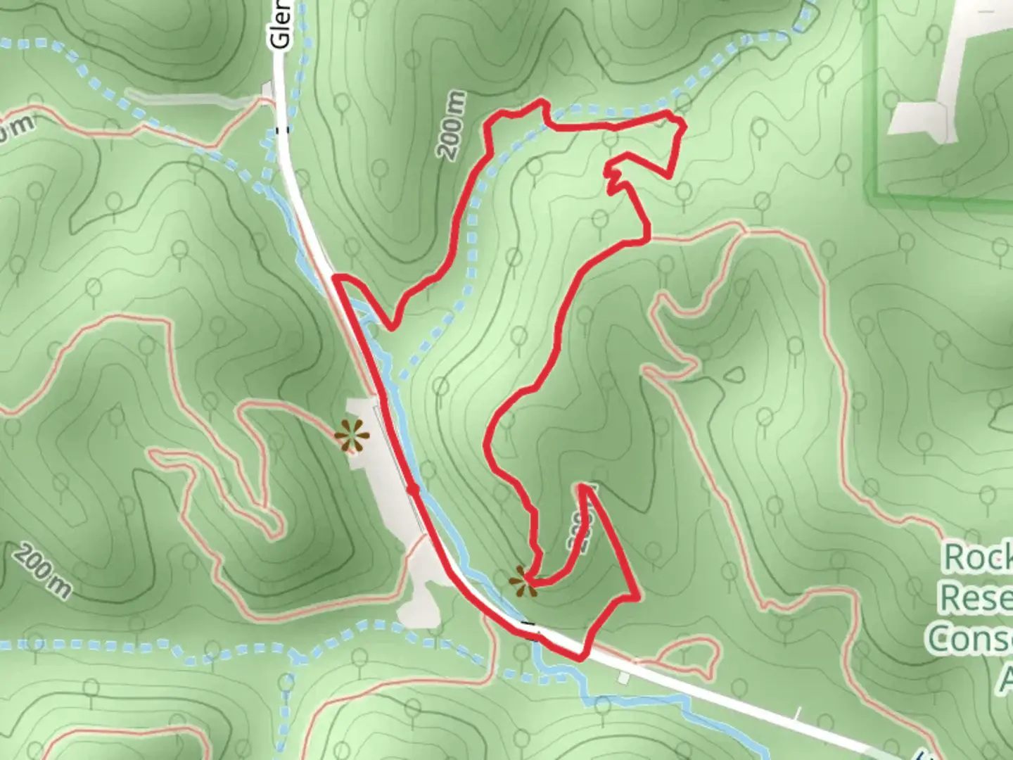 An image depicting the trail Trail Among the Trees Loop and its surrounding area.