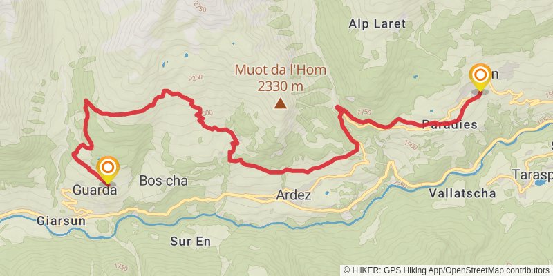Camino Müstair-Geneva via Interlaken stage 4 Map