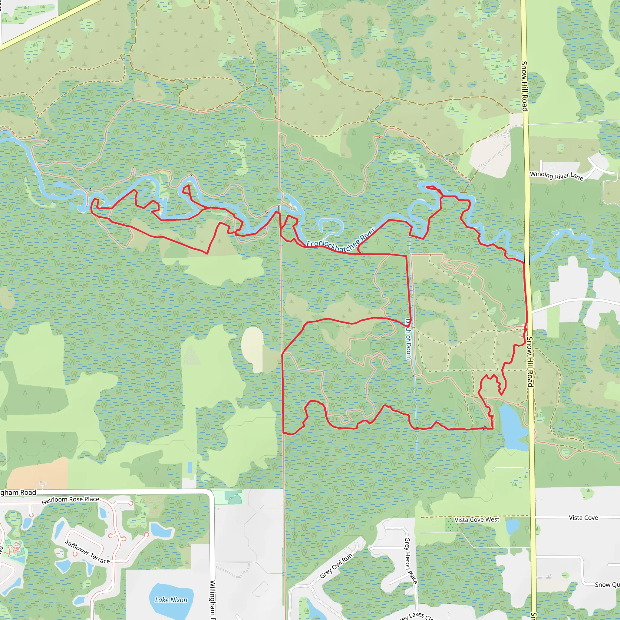 Florida, Outback and River Loop Trail mobile static map