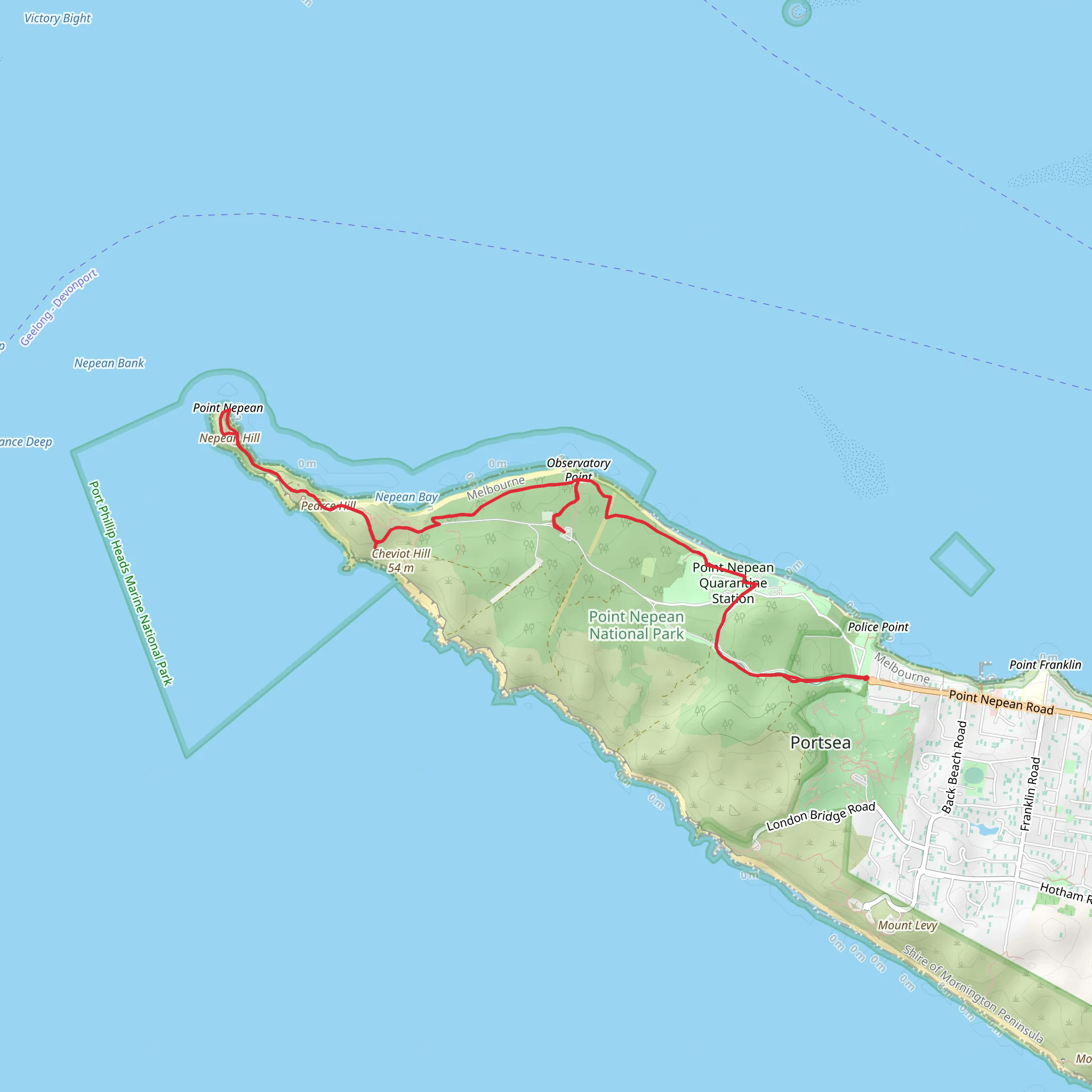 Point Nepean Walk mobile static map