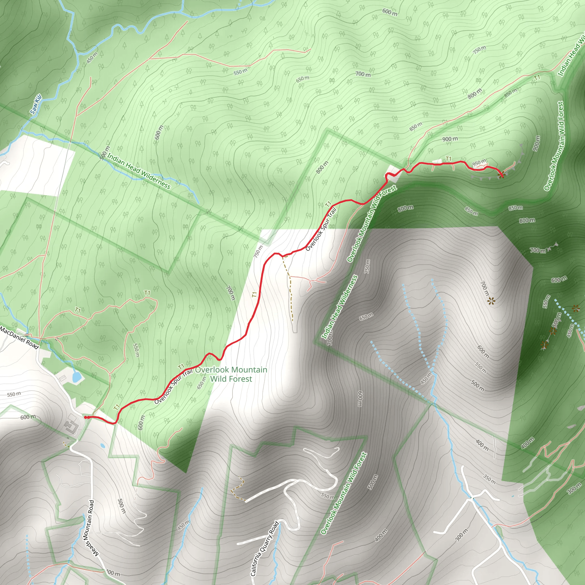Overlook Summit Trail mobile static map