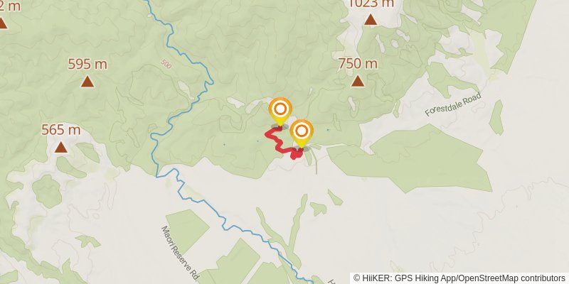 Mt Thomas - Ridge Track stage 1 Map