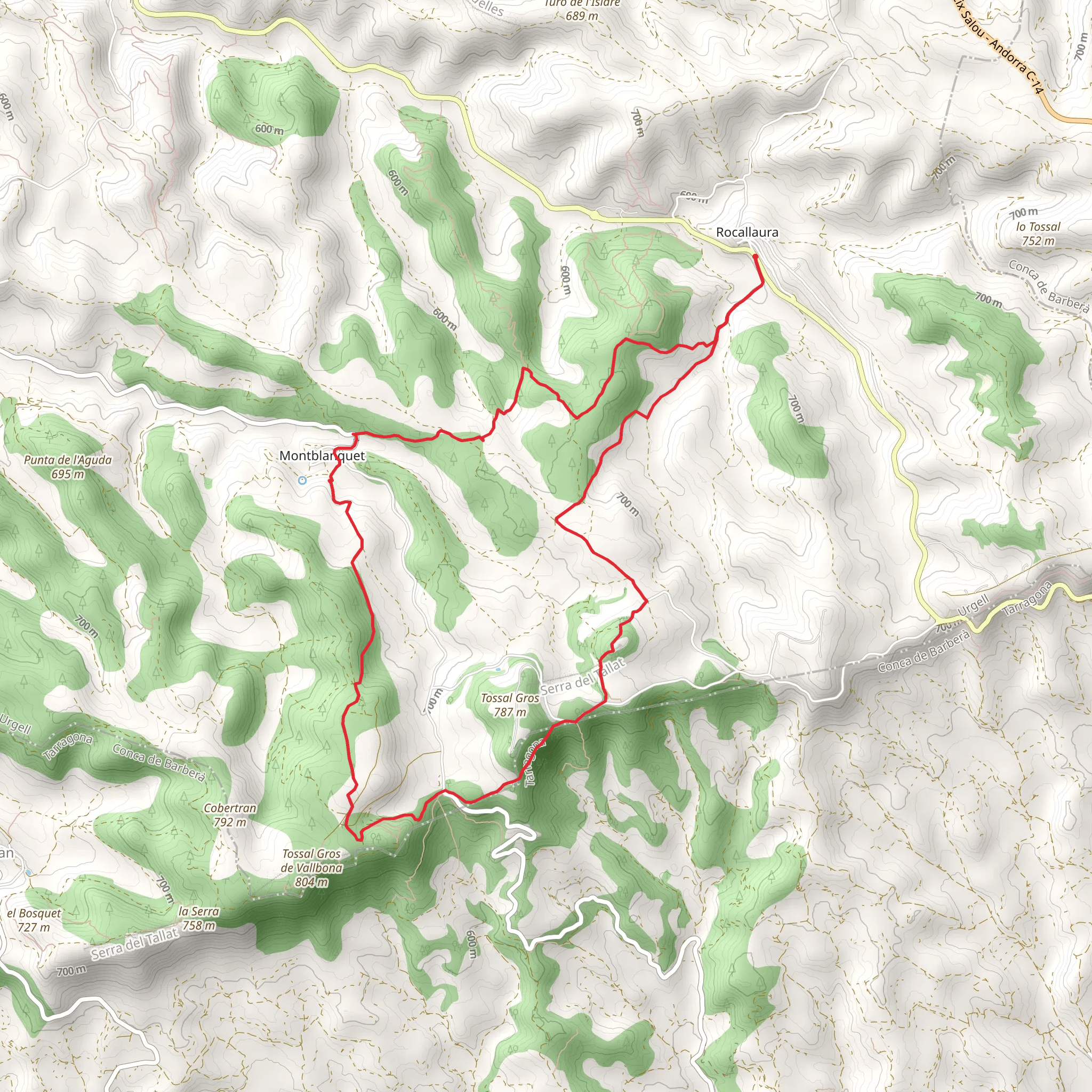 Path of the Serra del Tallat PR C 58 mobile static map