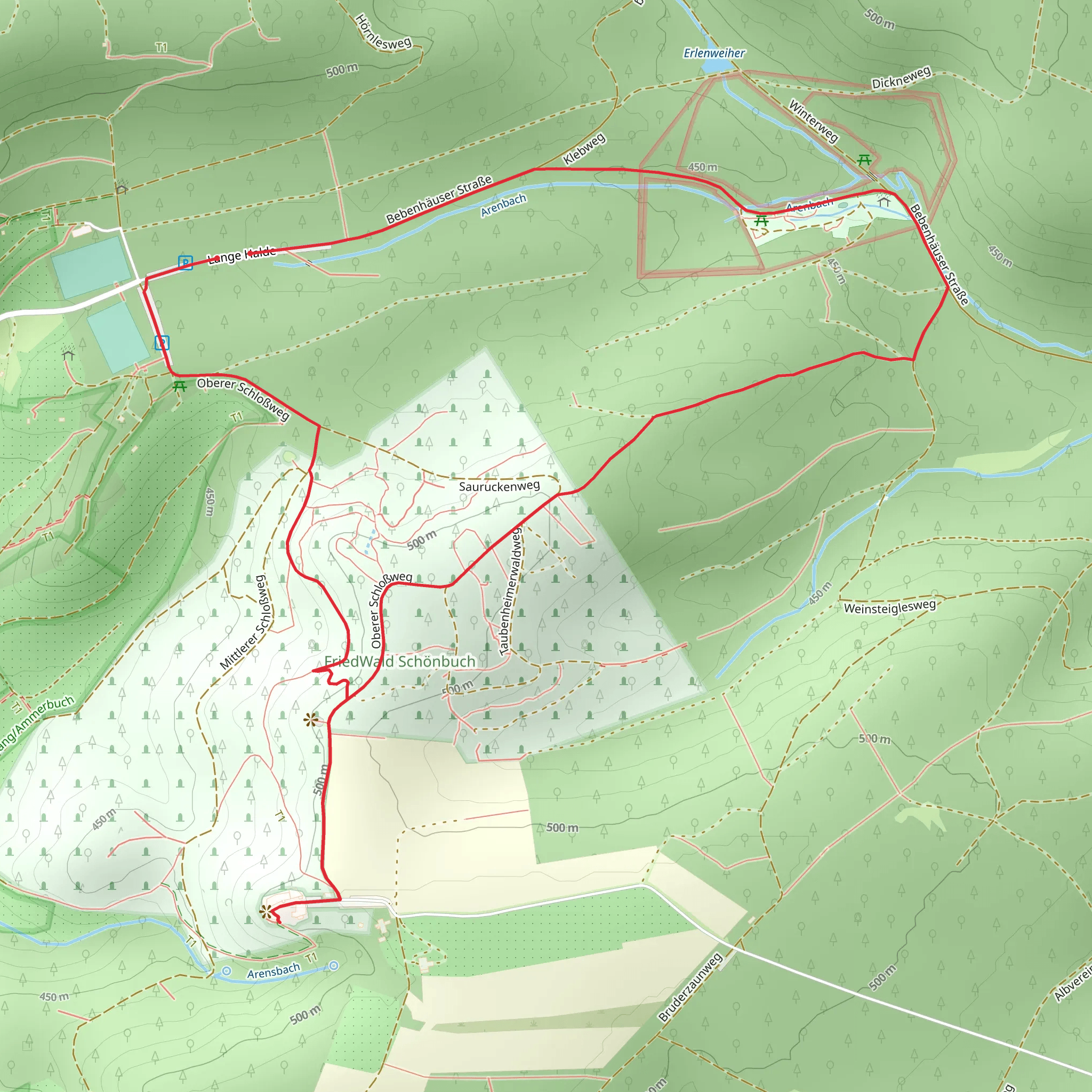 Schloss hohenentringen Loop via Königliche Jagdhütte mobile static map
