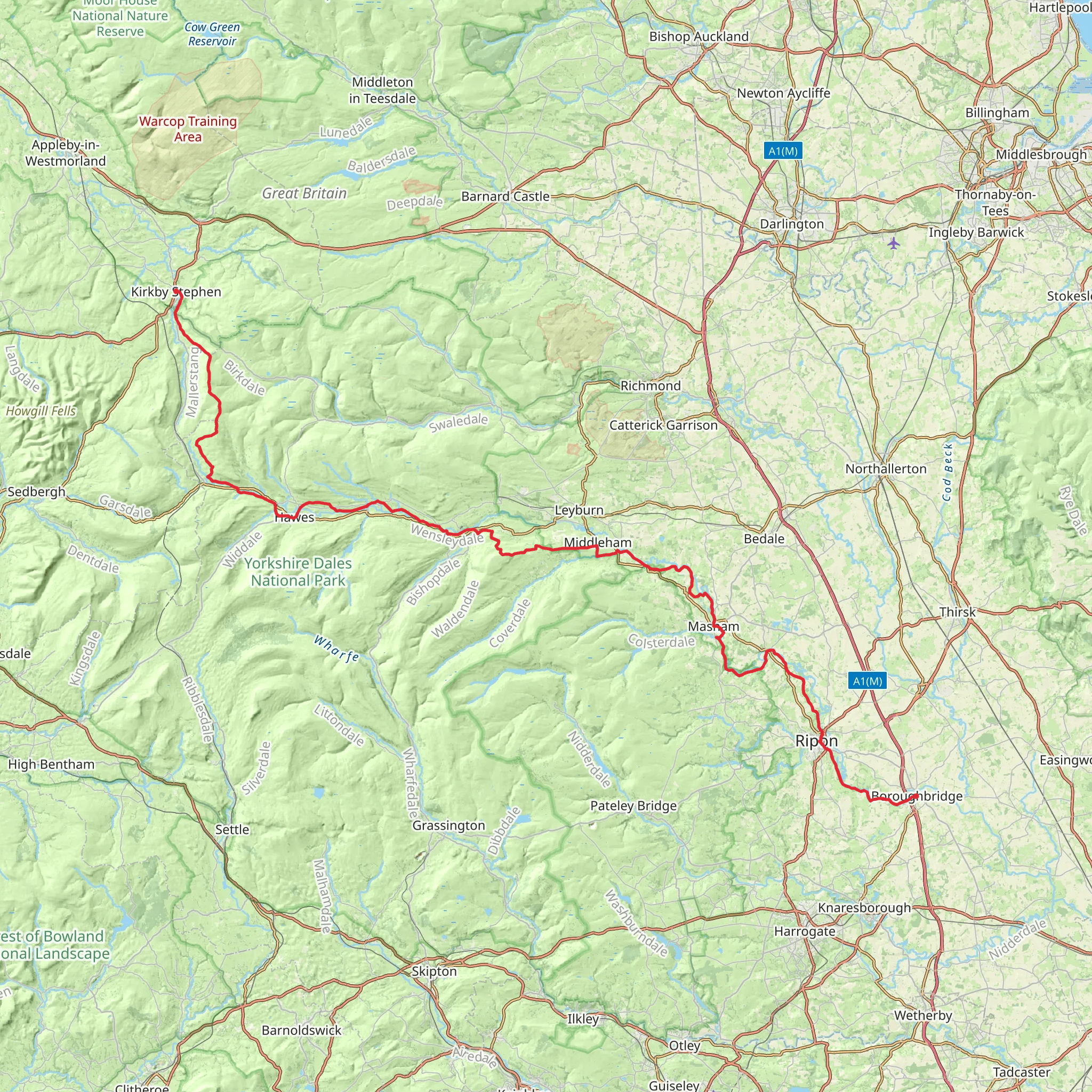 Yoredale Way mobile static map