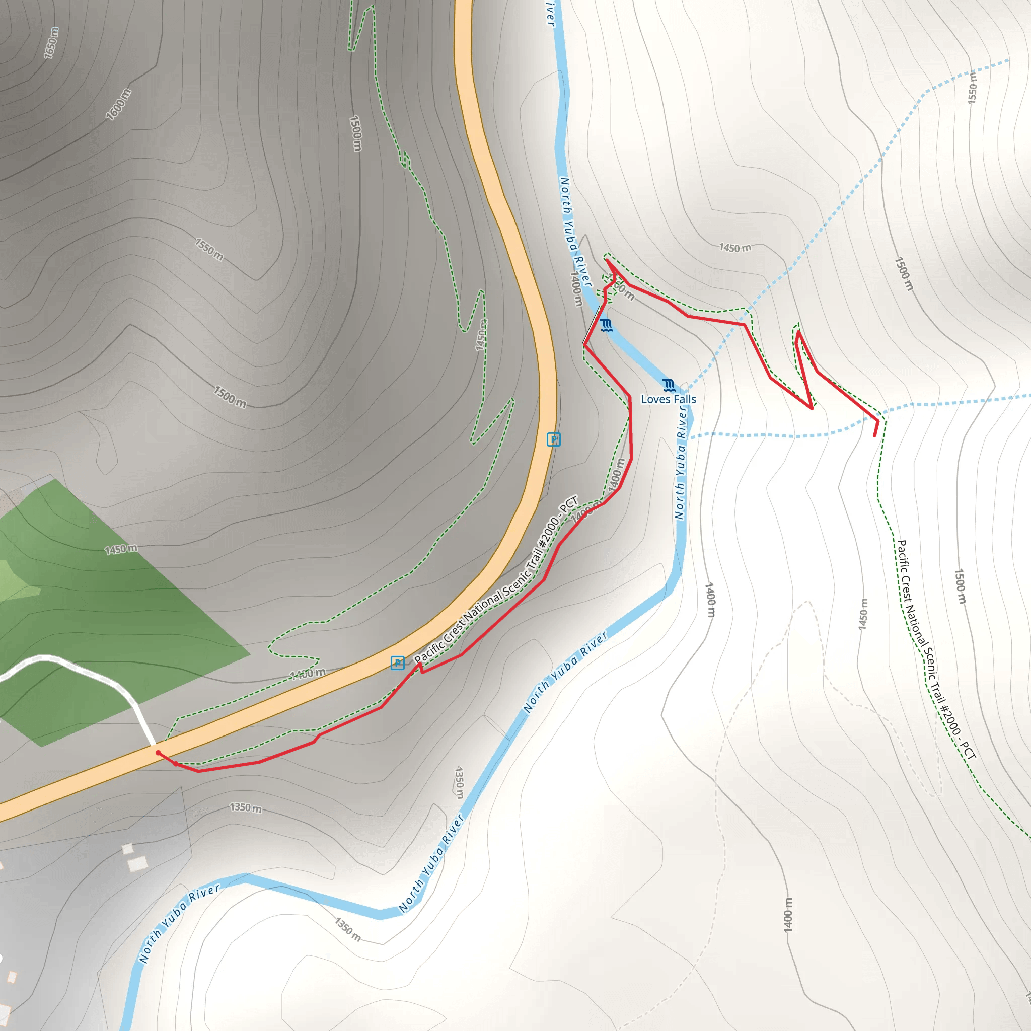 North Yuba River via PCT mobile static map