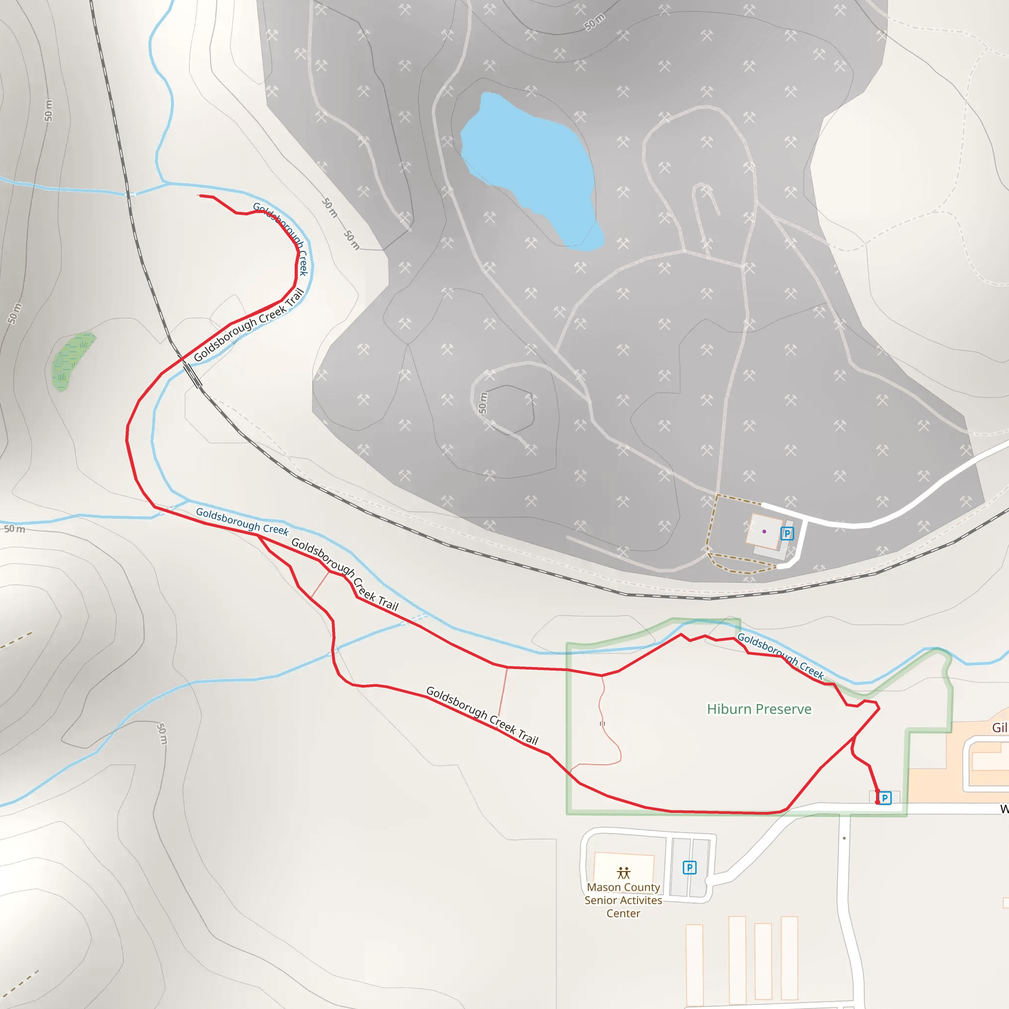 Goldsborugh Creek Trail and Hilburn Reserve Loop Trail mobile static map