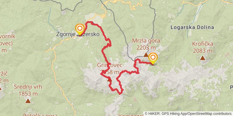 The Slovene Mountain Trail stage 10 Map