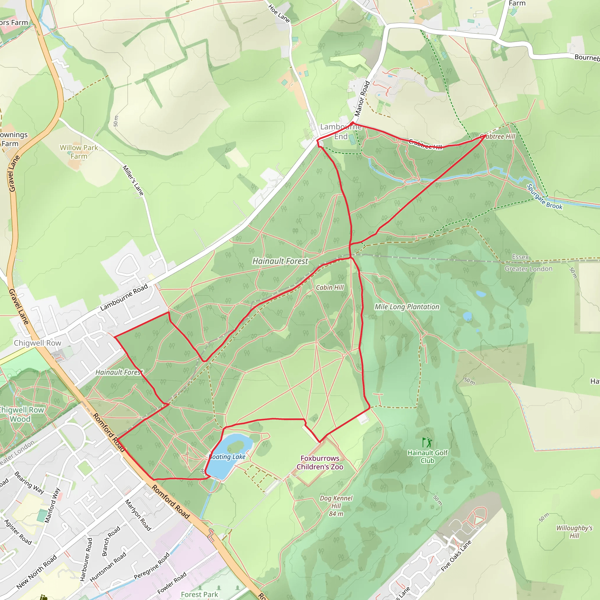 Hainault Forest Country Park mobile static map