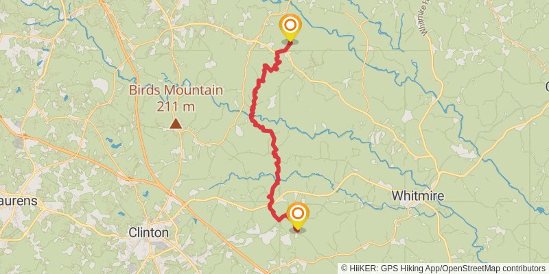Palmetto Trail stage 20 Map