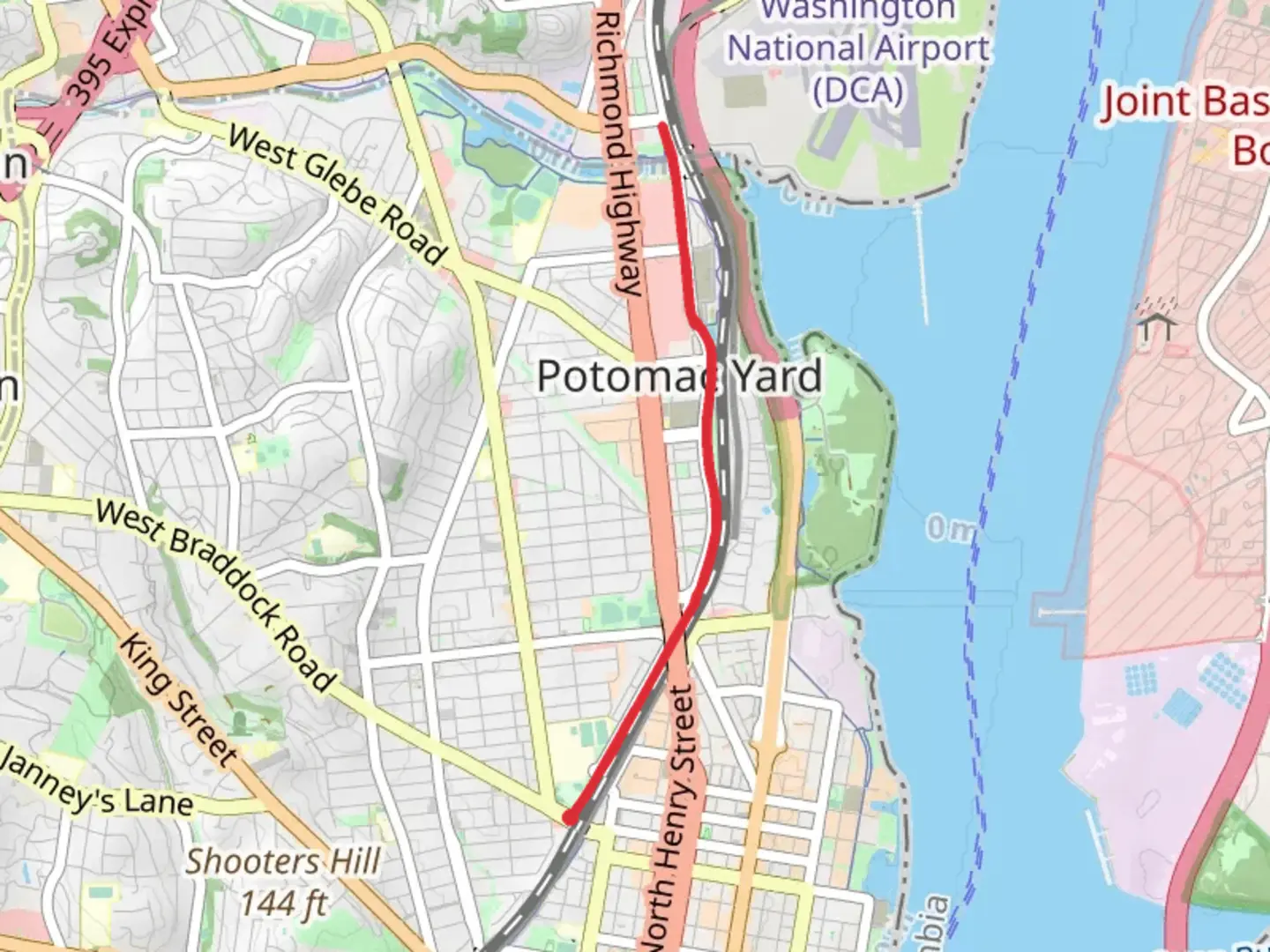 An image depicting the trail Potomac Yard Trail and its surrounding area.