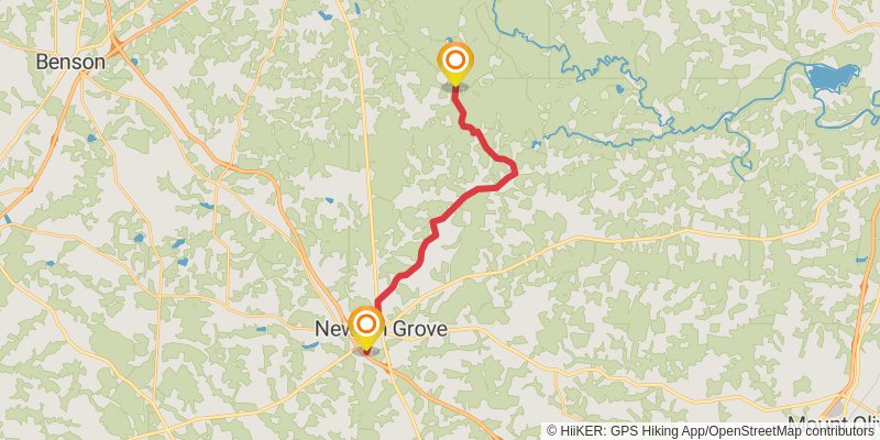 Mountains-to-Sea Trail stage 64 Map