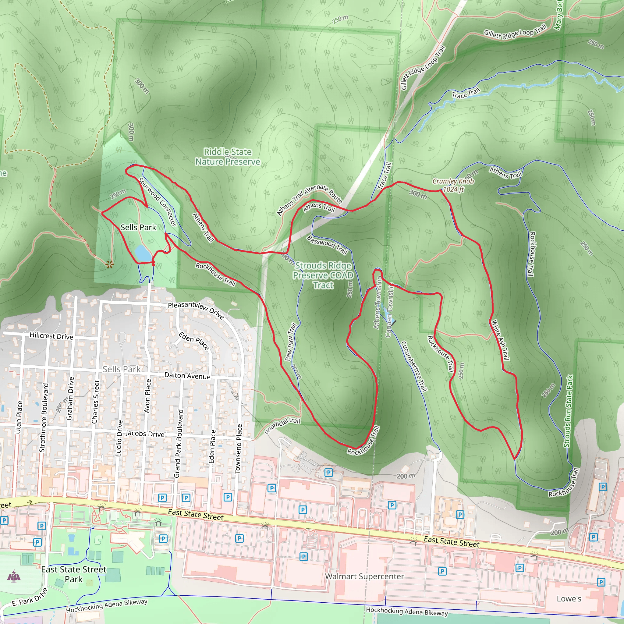 White Ash Trail and Rockhouse Loop Trail mobile static map