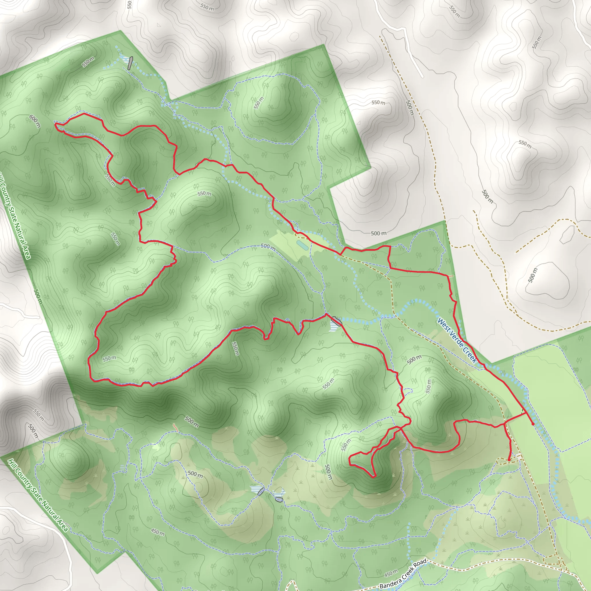 Creek Bottom, Cougar Canyon Overlook and Boyles Bump Loop mobile static map