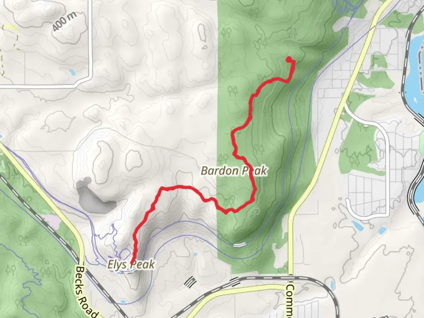 An image depicting the trail Elys Peak via Superior Hiking Trail and its surrounding area.