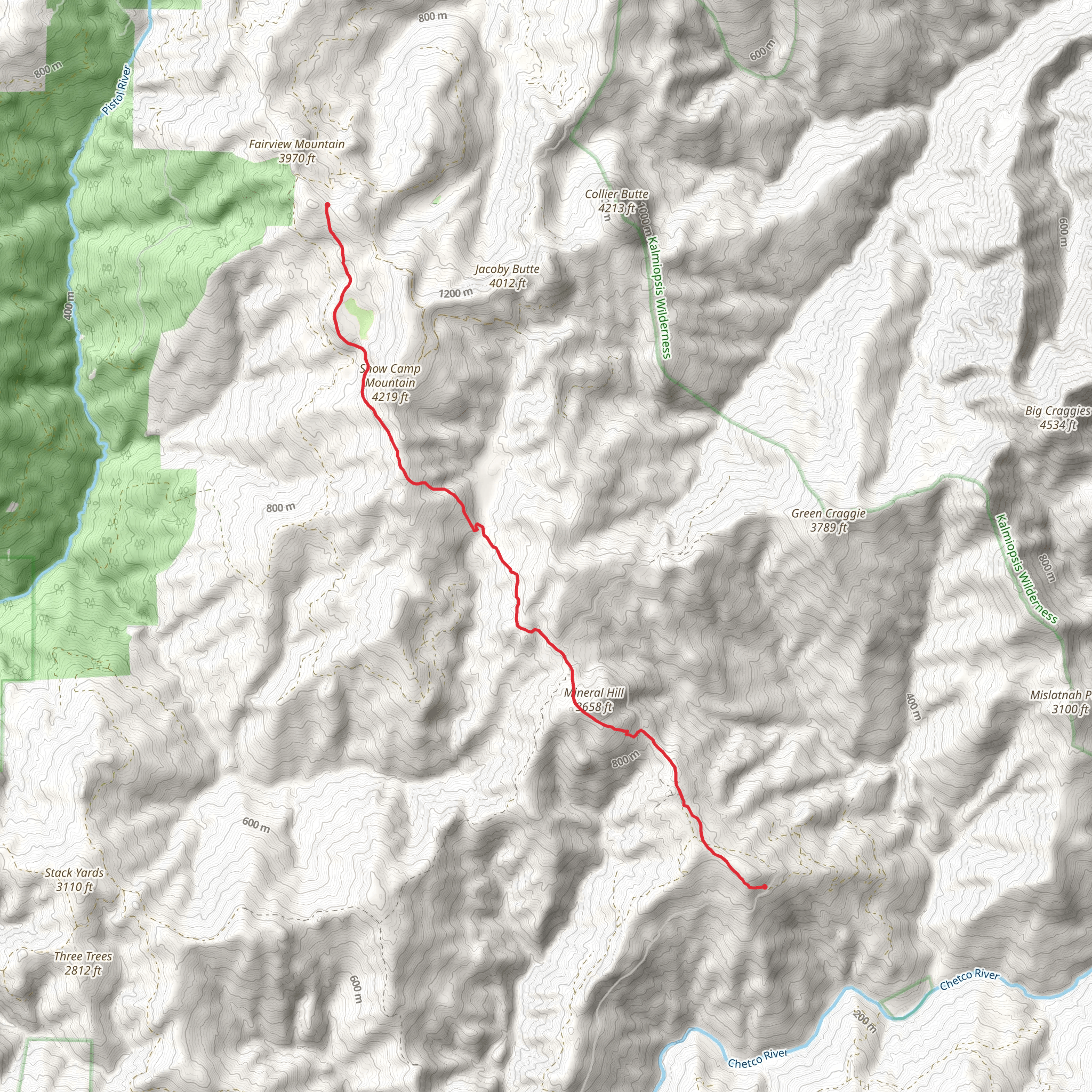 Snow Camp Trail mobile static map