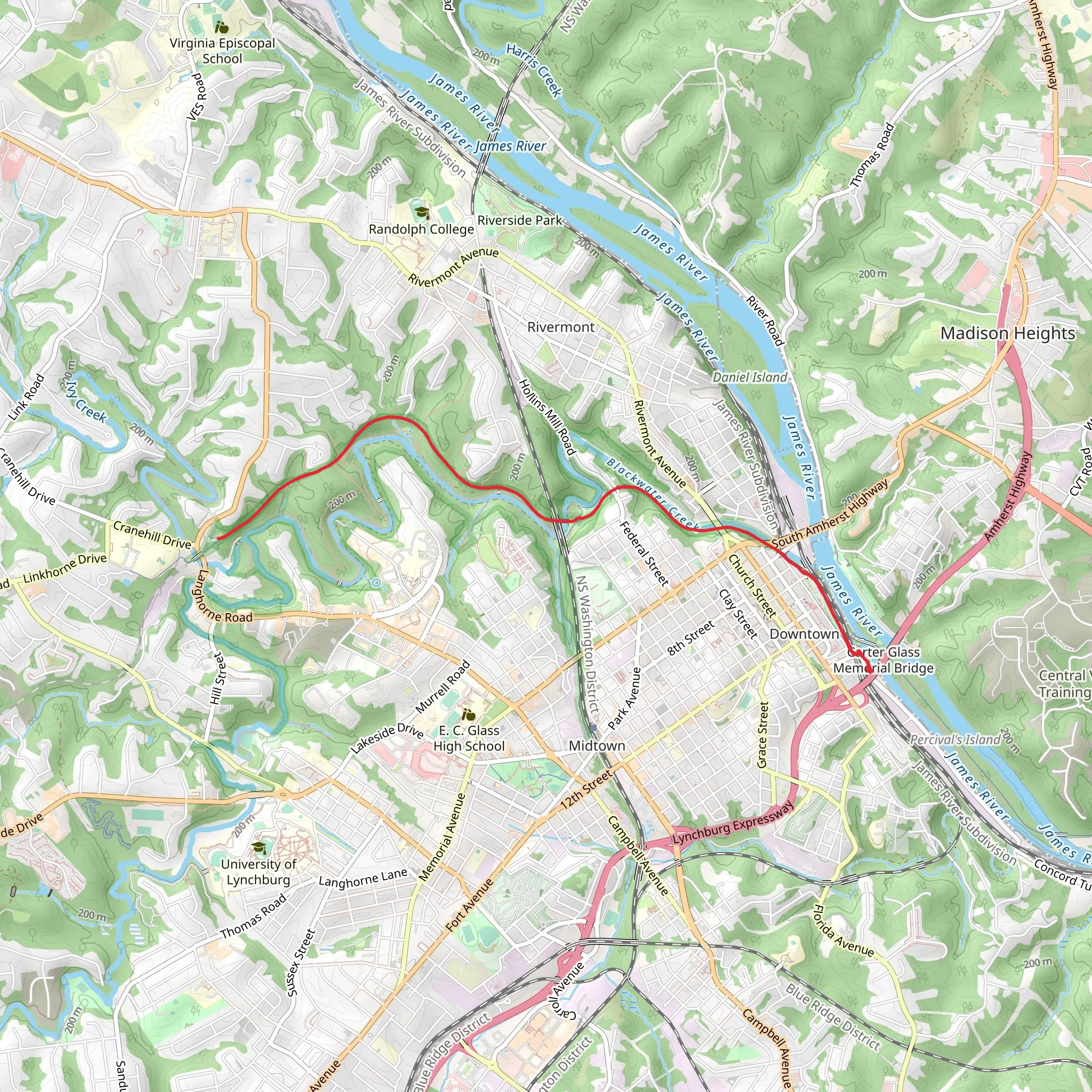 James River Heritage Trail mobile static map