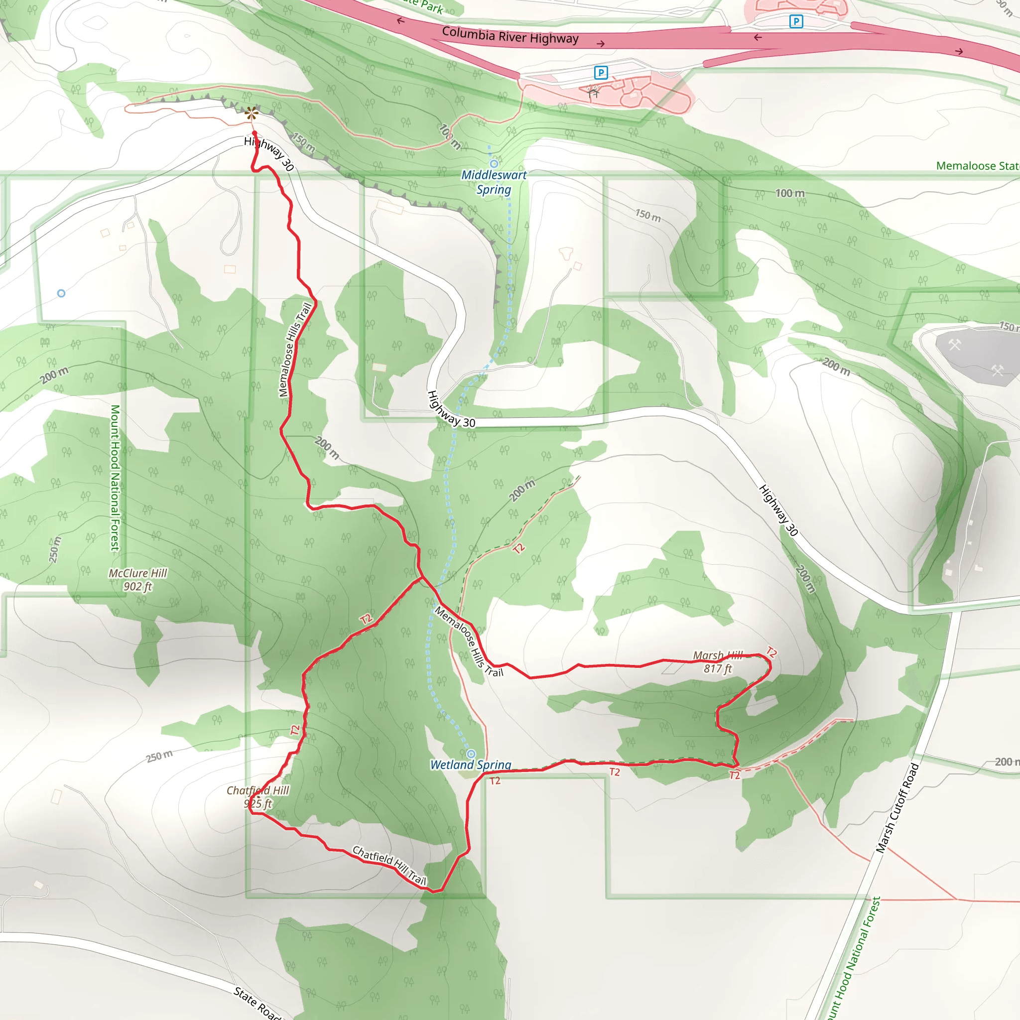 Marsh Hill Trail and Chatfield Hill Trail Loop mobile static map