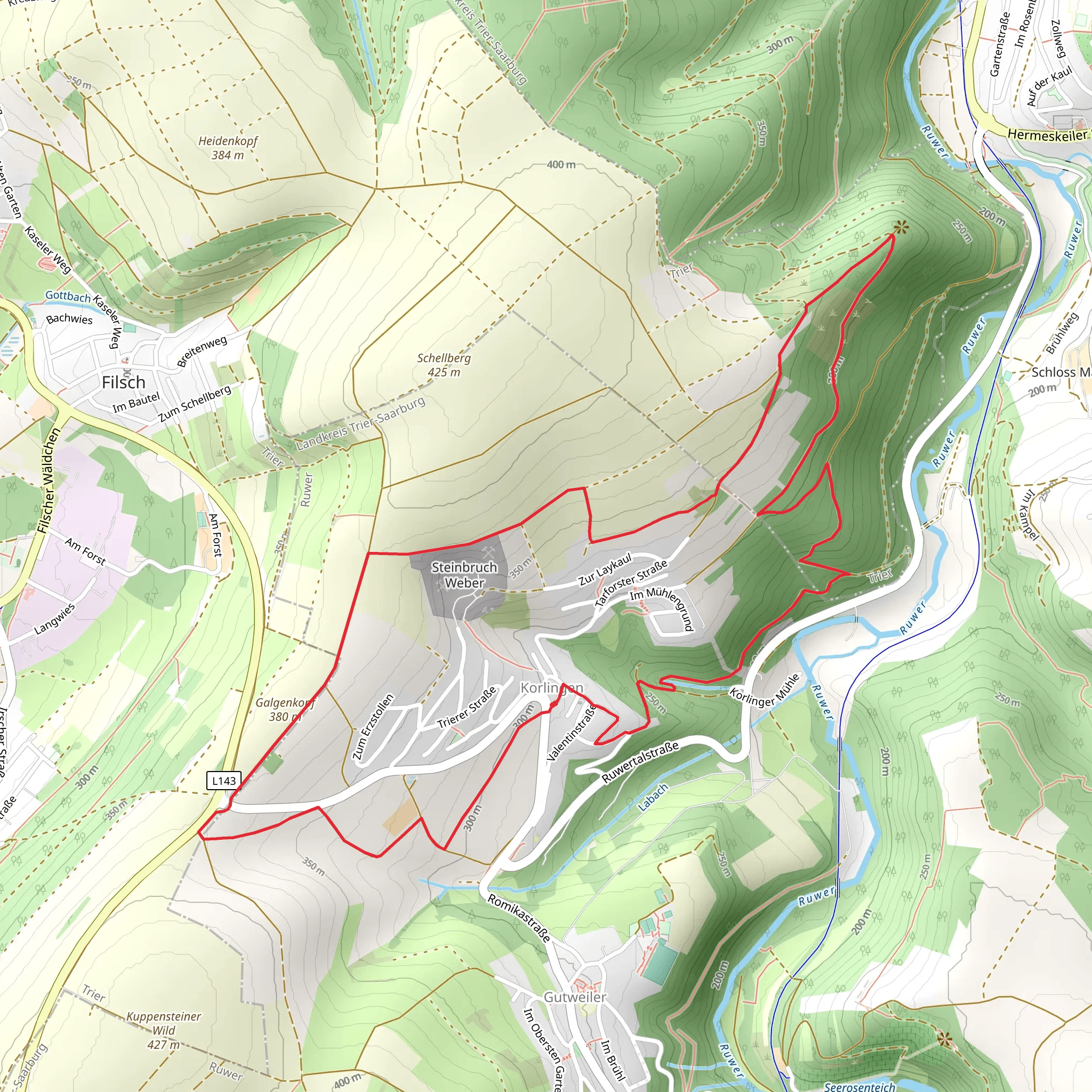 Korlingen 1 Loop mobile static map