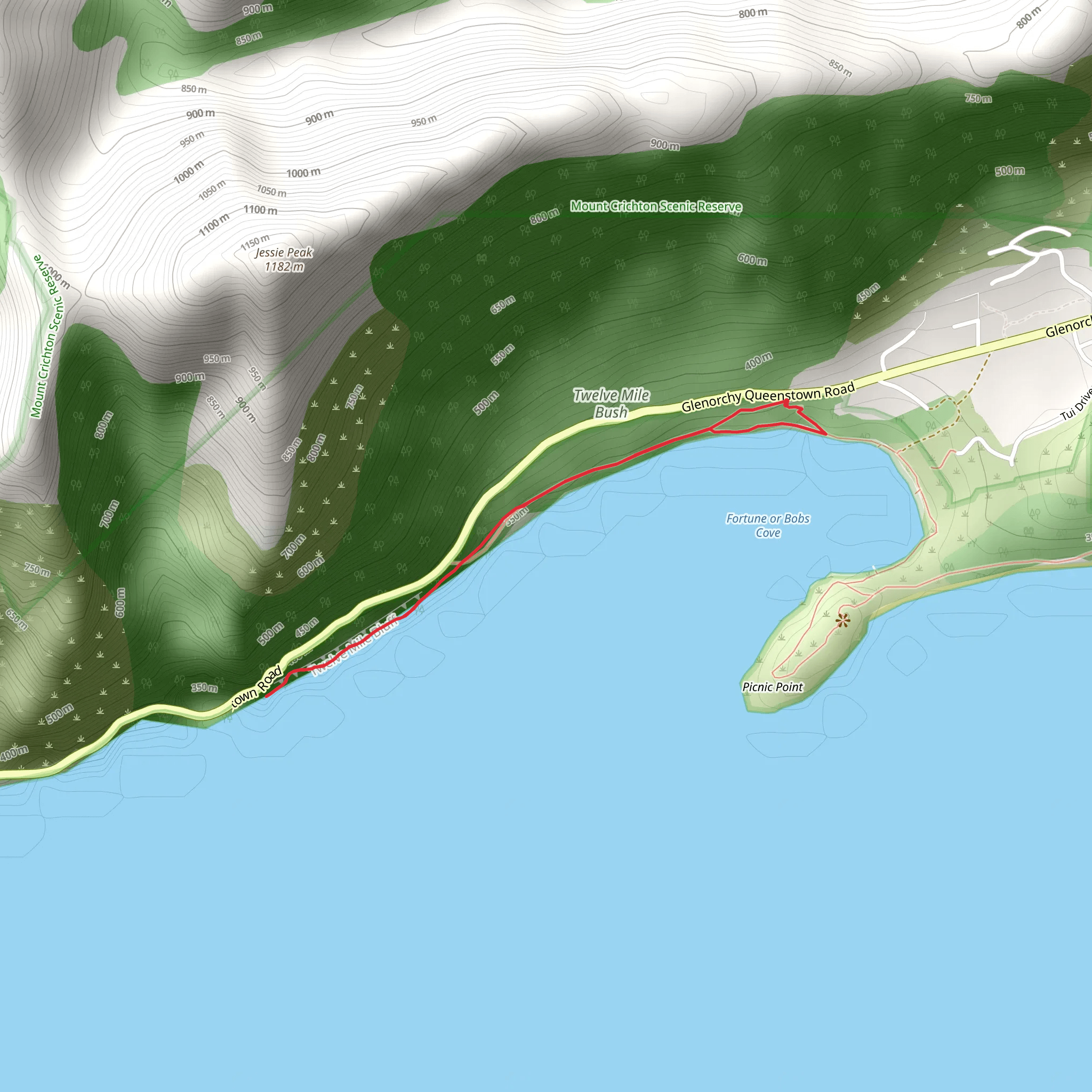 Bob’s Cove Bridle Track mobile static map
