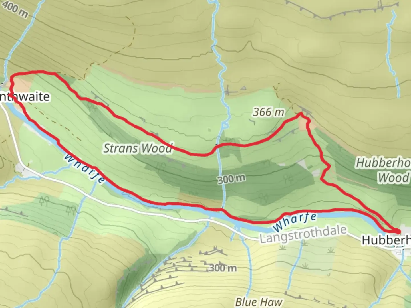 An image depicting the trail Yockenthwaite and River Wharfe Loop and its surrounding area.