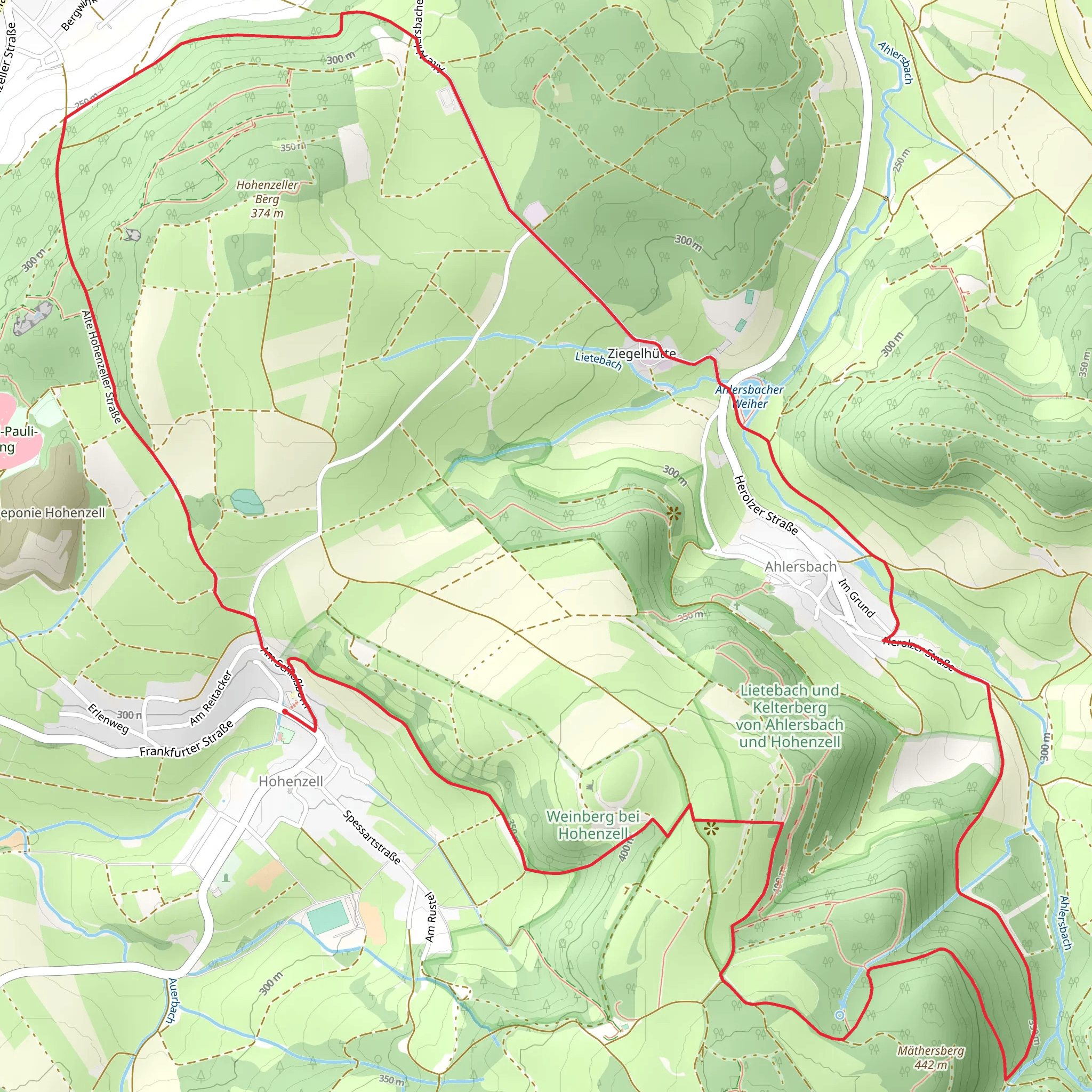 Hohenzell - Rundweg 4 mobile static map